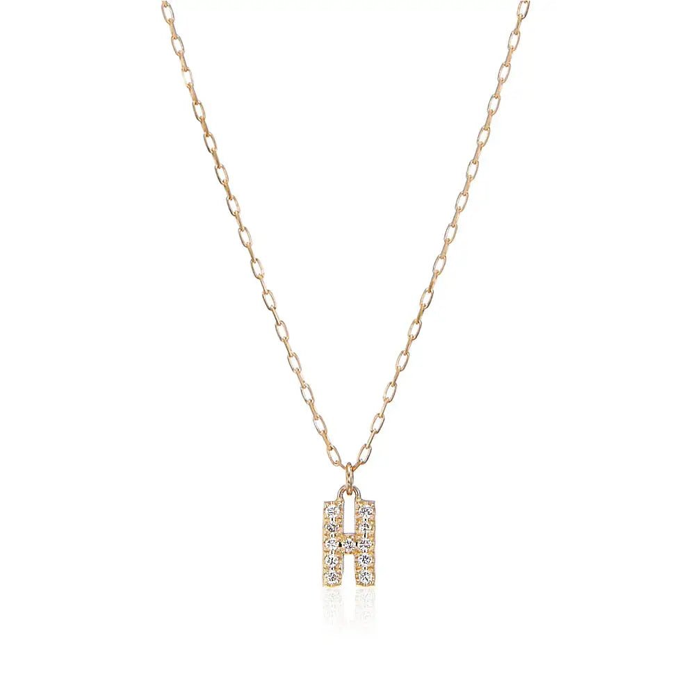 10Kゴールド イニシャルネックレス H 置き画 | パーソナルなギフトに最適なイニシャルH