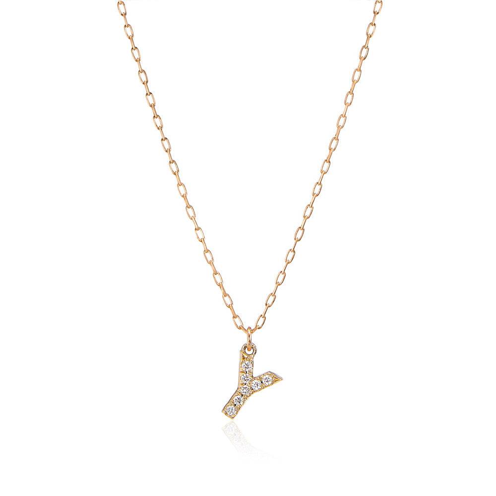 10Kゴールド イニシャルネックレス Y 置き画 | 特別な意味を込めて身につけるイニシャルY