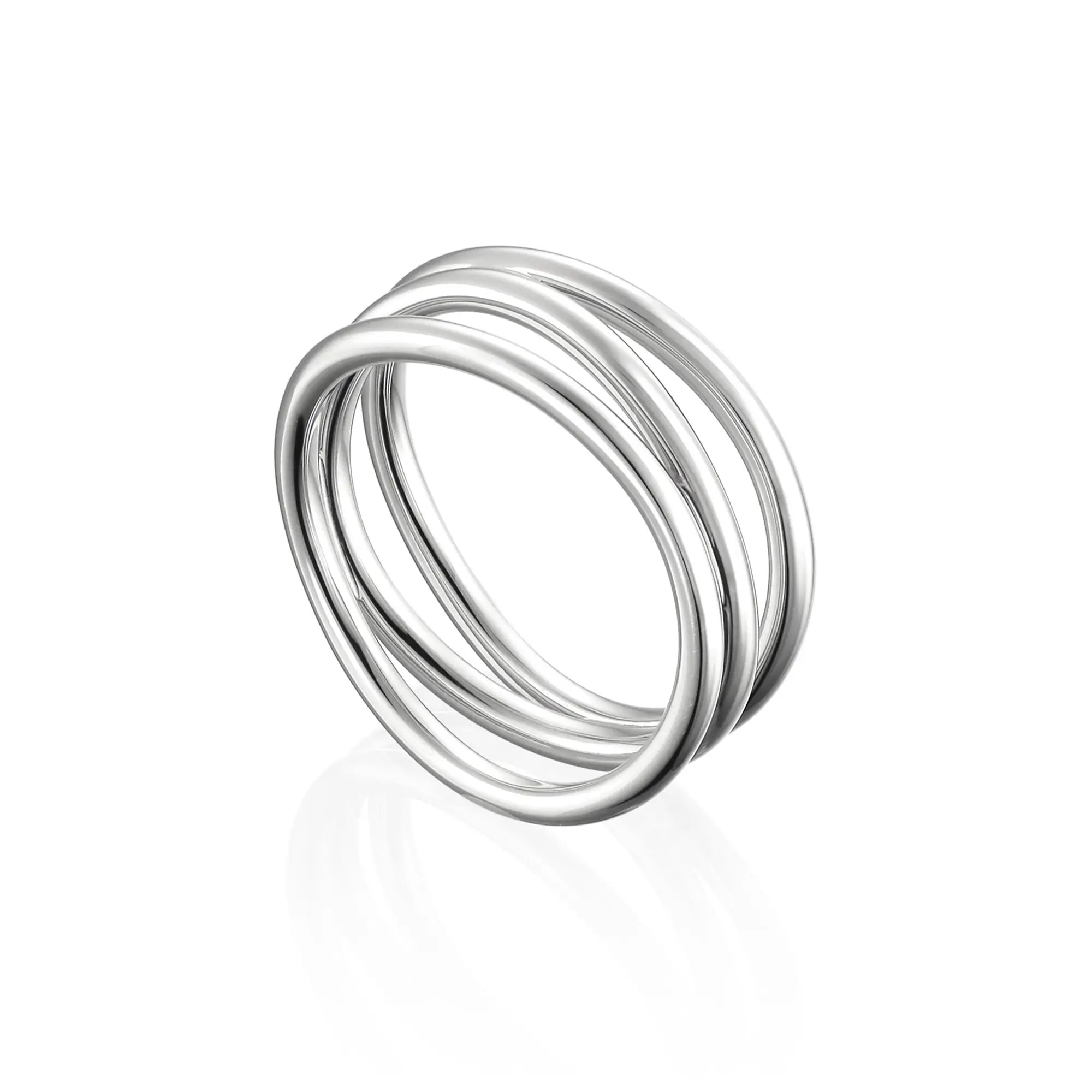 3ロウウェーブリング シルバー 側面 | シルバー925を贅沢に使用した重厚感のあるフォルム