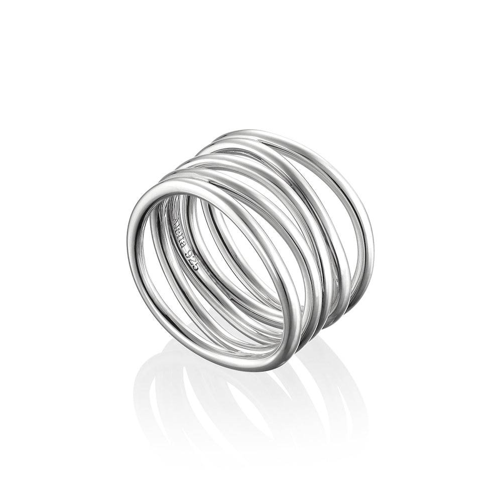 5ロウウェーブリング シルバー 側面 | 厚みがありながらも指馴染みの良い計算されたフォルム