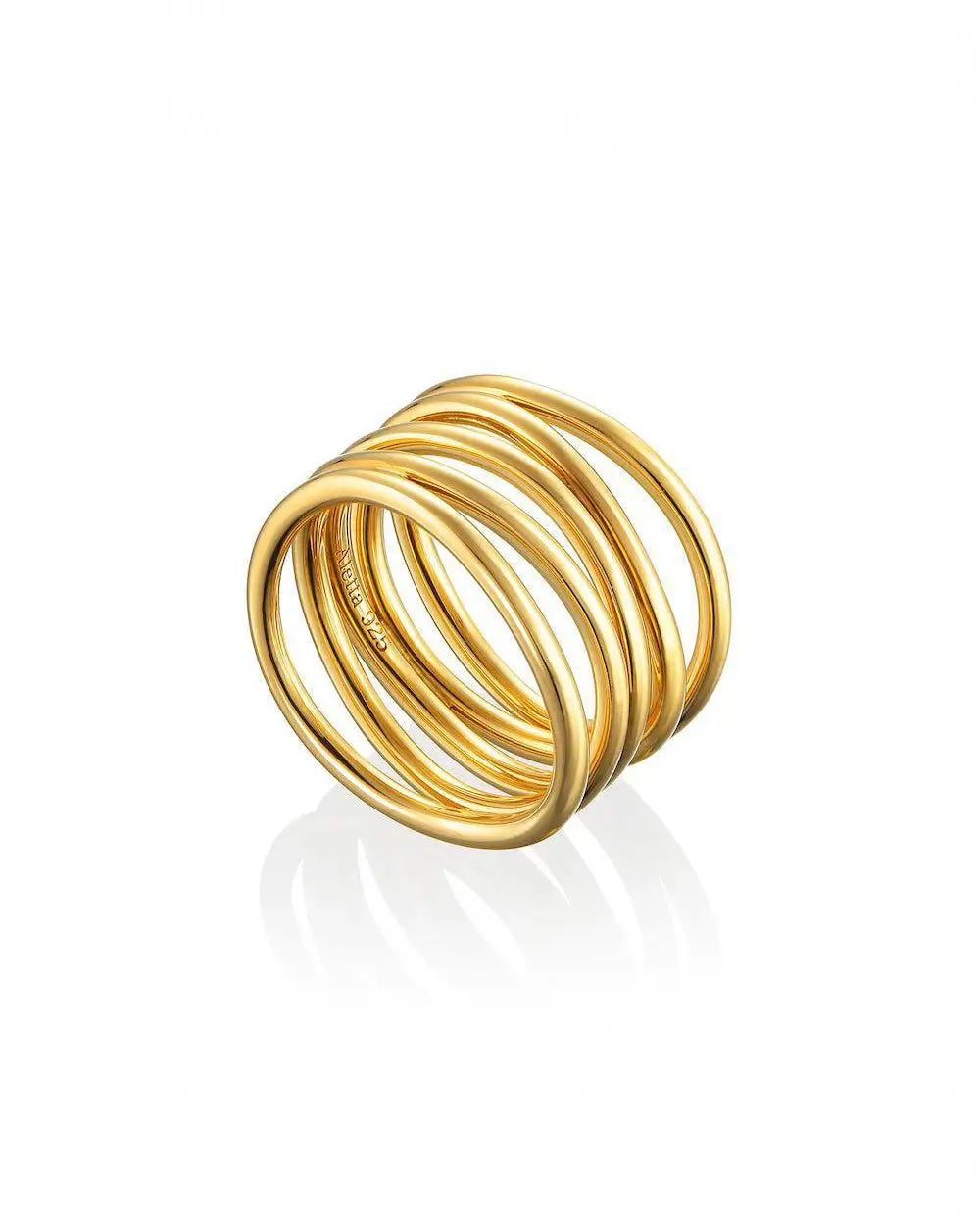5ロウウェーブリング ゴールド側面 | 厚みがありながらも指馴染みの良い計算されたフォルム