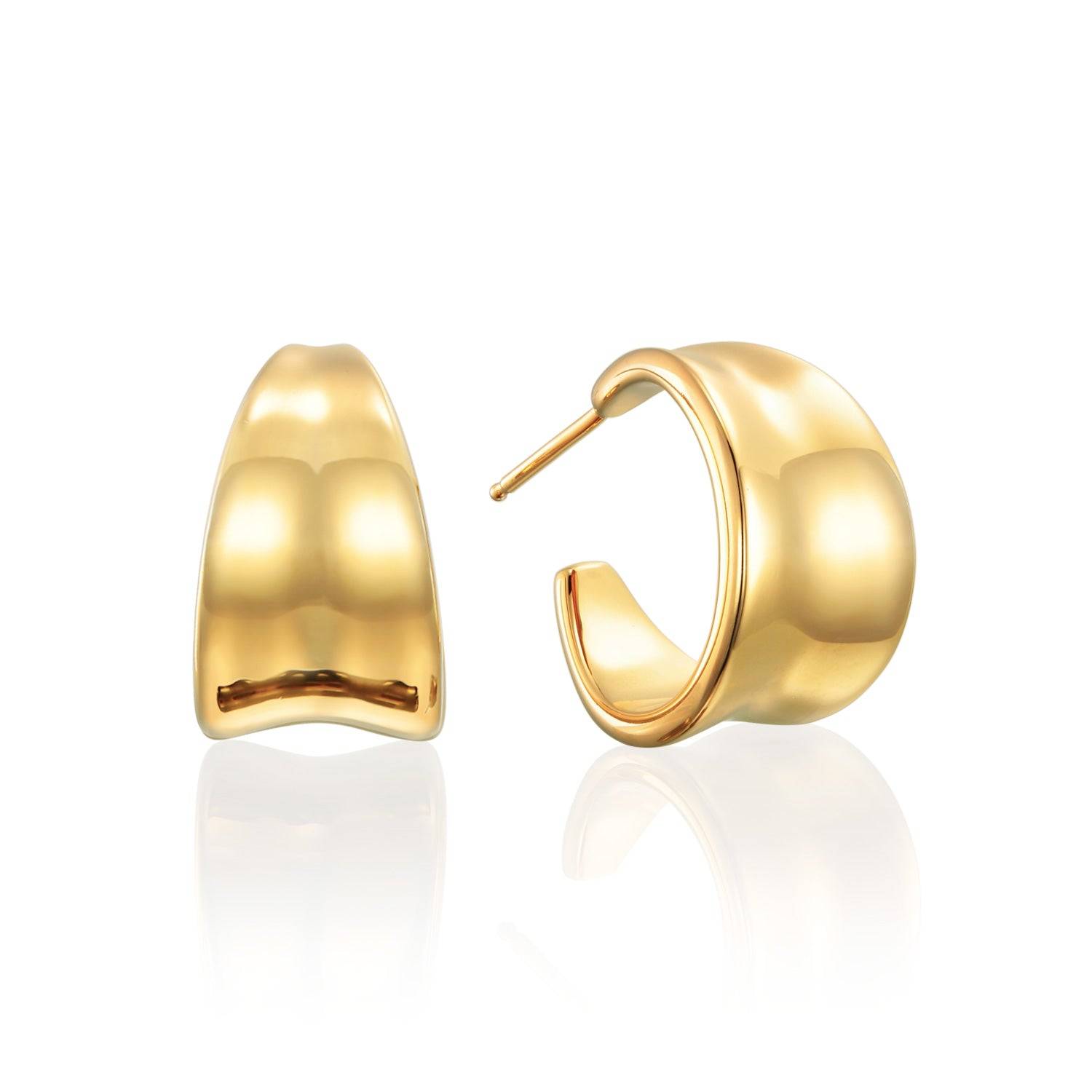 ボタニカルフープピアス M ゴールド ペア | 重厚感のある18Kコーティングのボタニカルフープ