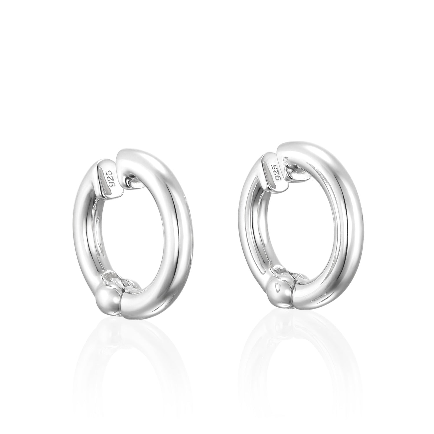 クラシックフープイヤリング シルバー ペア | つけっぱなしOKな中折れ式のフープイヤリング