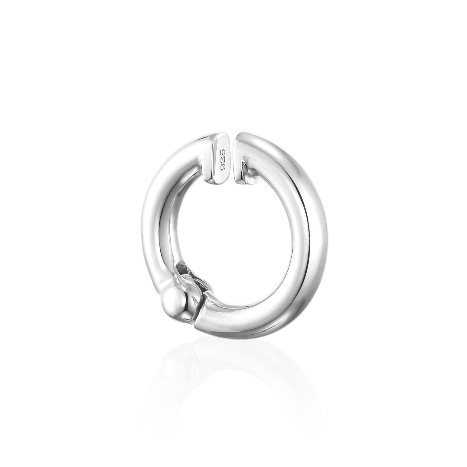 クラシックフープイヤリング シルバー 側面 | バネが見えないスマートなヒンジ構造のイヤリング