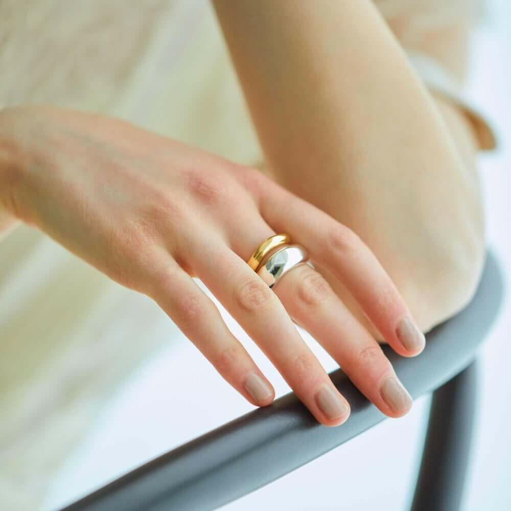 クラウドウェーブリング 指輪 おしゃれ 人差し指 人気 シンプル つけっぱなし 錆びない シルバー925 18金 K18コーティング 太め 指輪 メンズ レディース ペア リング シルバーアクセサリーブランド