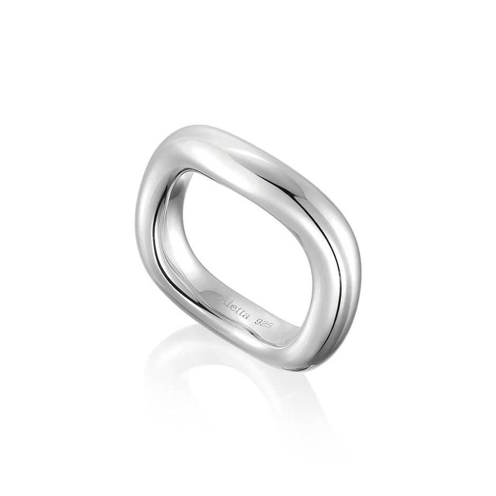 クラウドウェーブリング 指輪 おしゃれ 人差し指 人気 シンプル つけっぱなし 錆びない シルバー925 18金 K18コーティング 太め 指輪 メンズ レディース ペア リング シルバーアクセサリーブランド