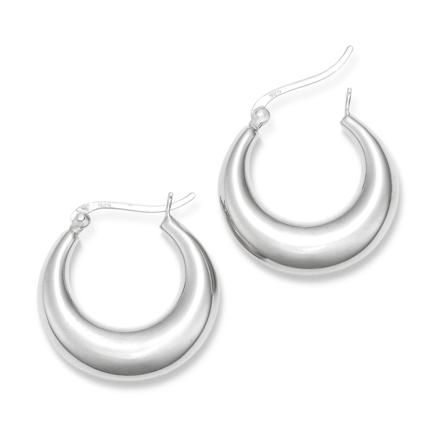 ドロップフープピアス M シルバー ペア | つけっぱなしOKな中折れ式の大ぶりドロップピアス