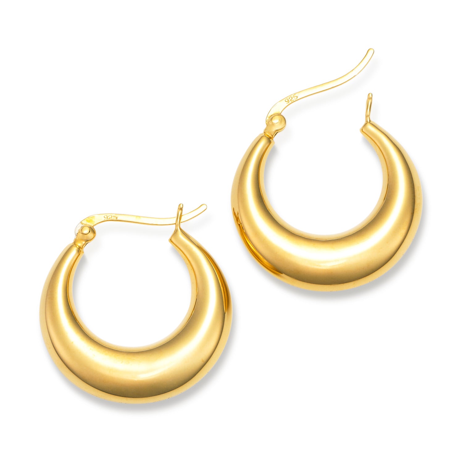 ドロップフープピアス M ゴールド ペア | 雫のような美しいシルエットのキャッチレスフープピアス