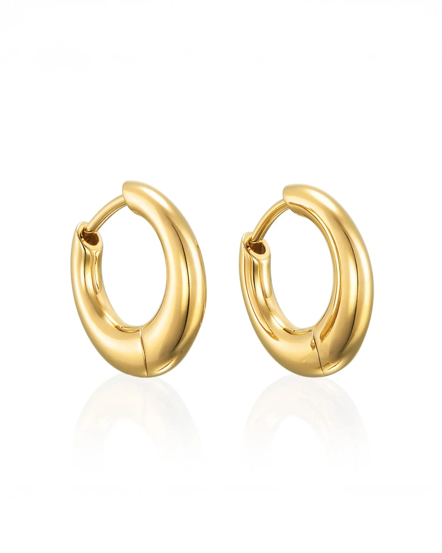 エクリプスフープピアス ゴールド ペア | 18Kコーティングの艶が美しいドロップ型ピアス