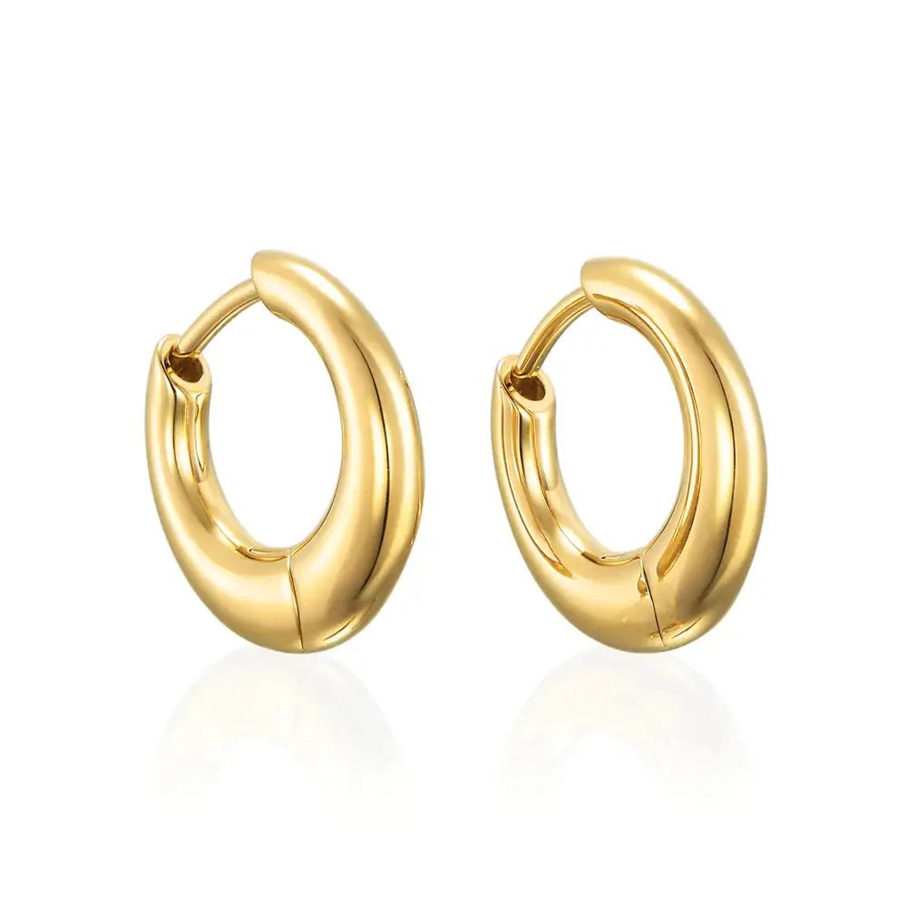 エクリプスフープピアス ゴールド ペア | 18Kコーティングの艶が美しいドロップ型ピアス