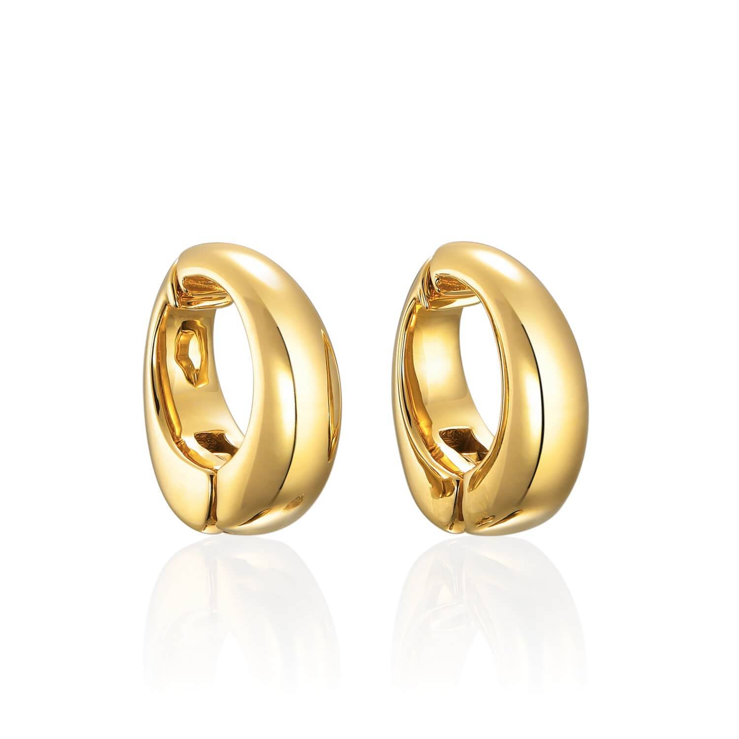 ヒンジドフープイヤリング M ゴールド ペア | リッチな厚みが魅力の18Kコーティング大ぶりイヤリング