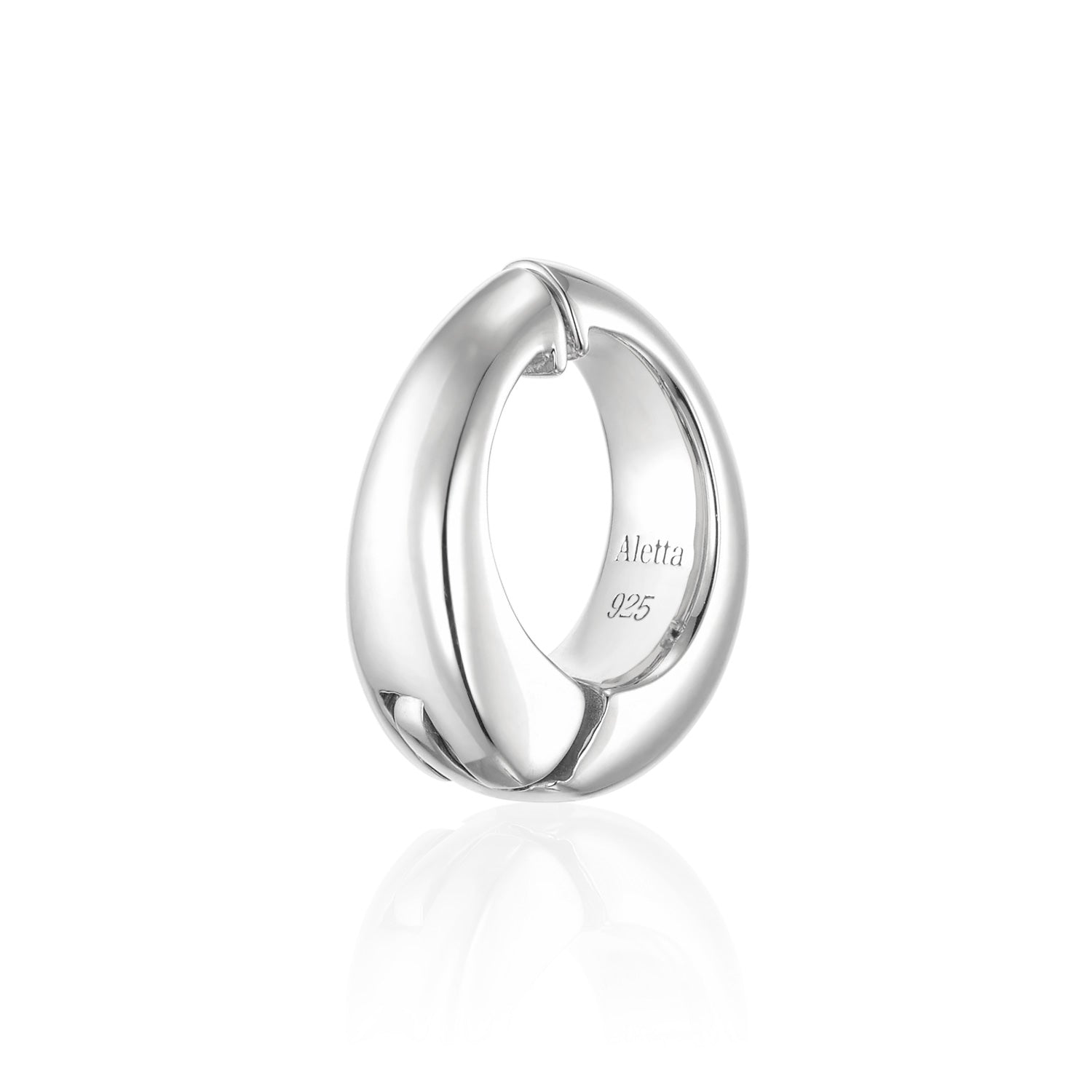 ヒンジドフープイヤリング M シルバー 側面 | バネが見えないスマートな構造のチャンキーフープ