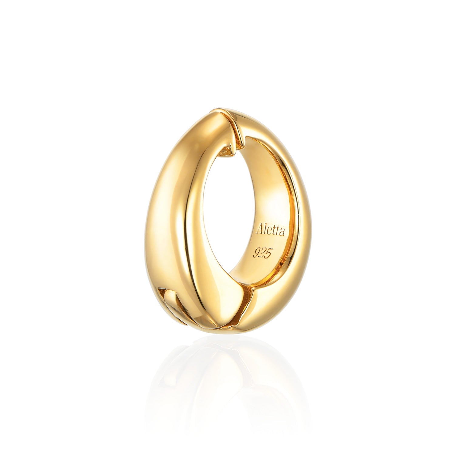 ヒンジドフープイヤリング M ゴールド 側面 | ピアス見えする洗練されたフォルムのノンホールピアス