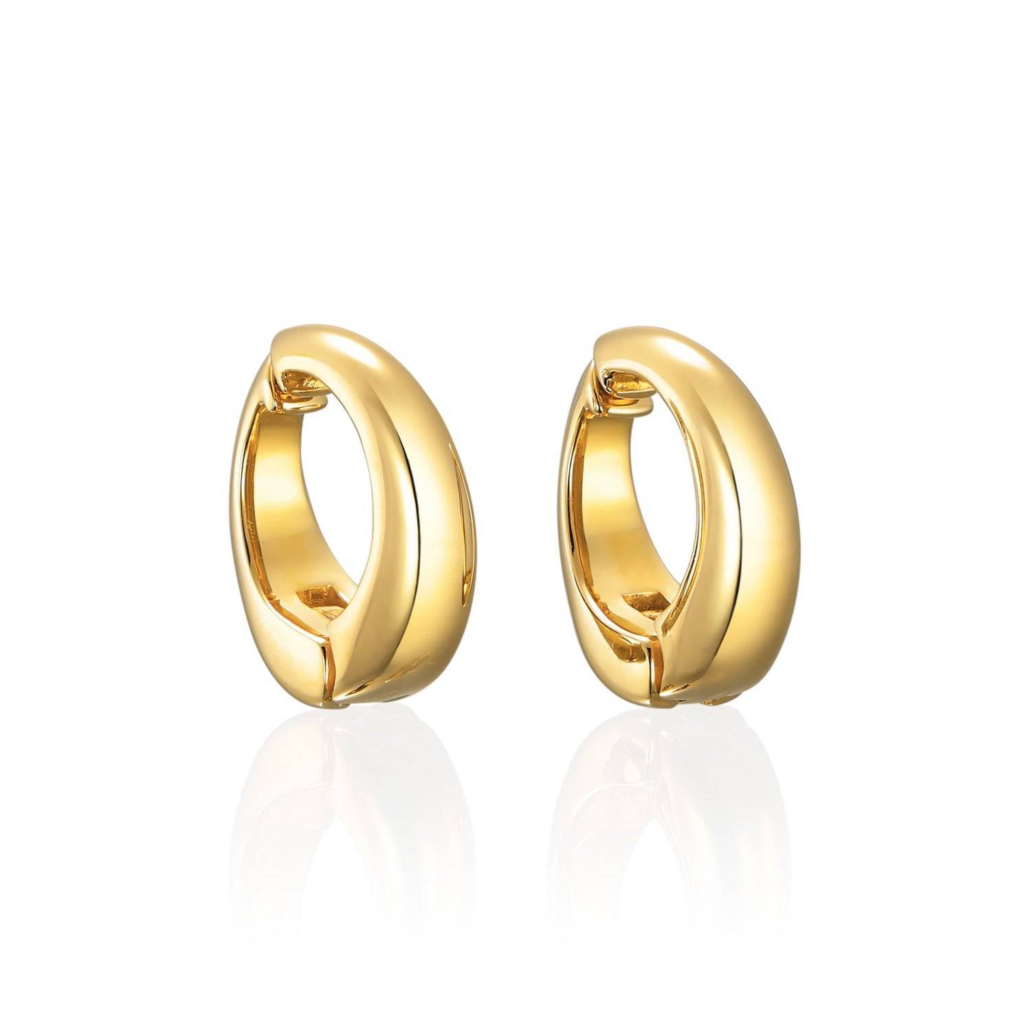 ヒンジドフープイヤリング S ゴールド ペア | 有機的なカーブが美しい18Kコーティングの小ぶりイヤリング