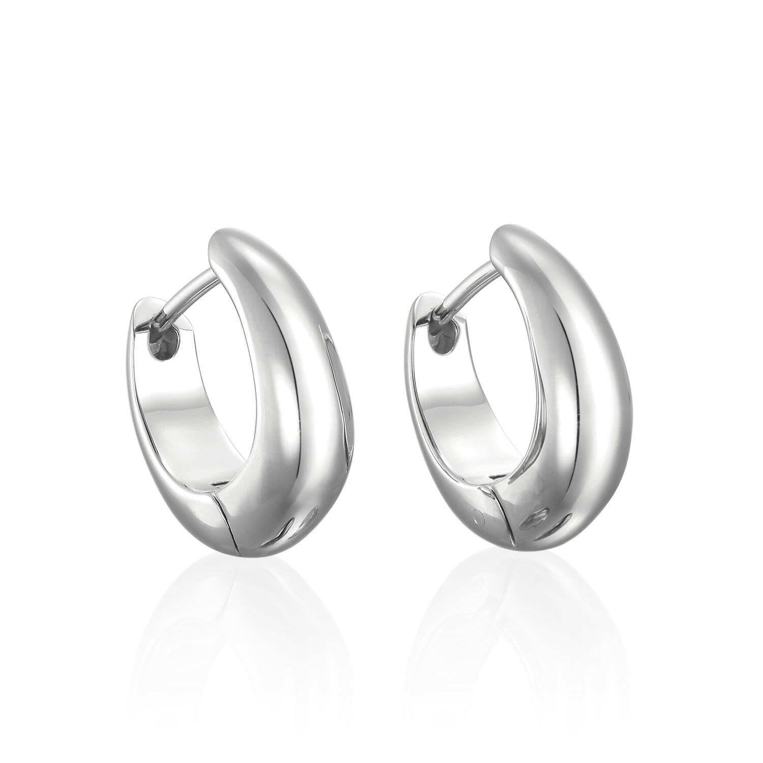 ヒンジドフープピアス シルバー ペア | つけっぱなしOKな中折れ式のチャンキーフープピアス