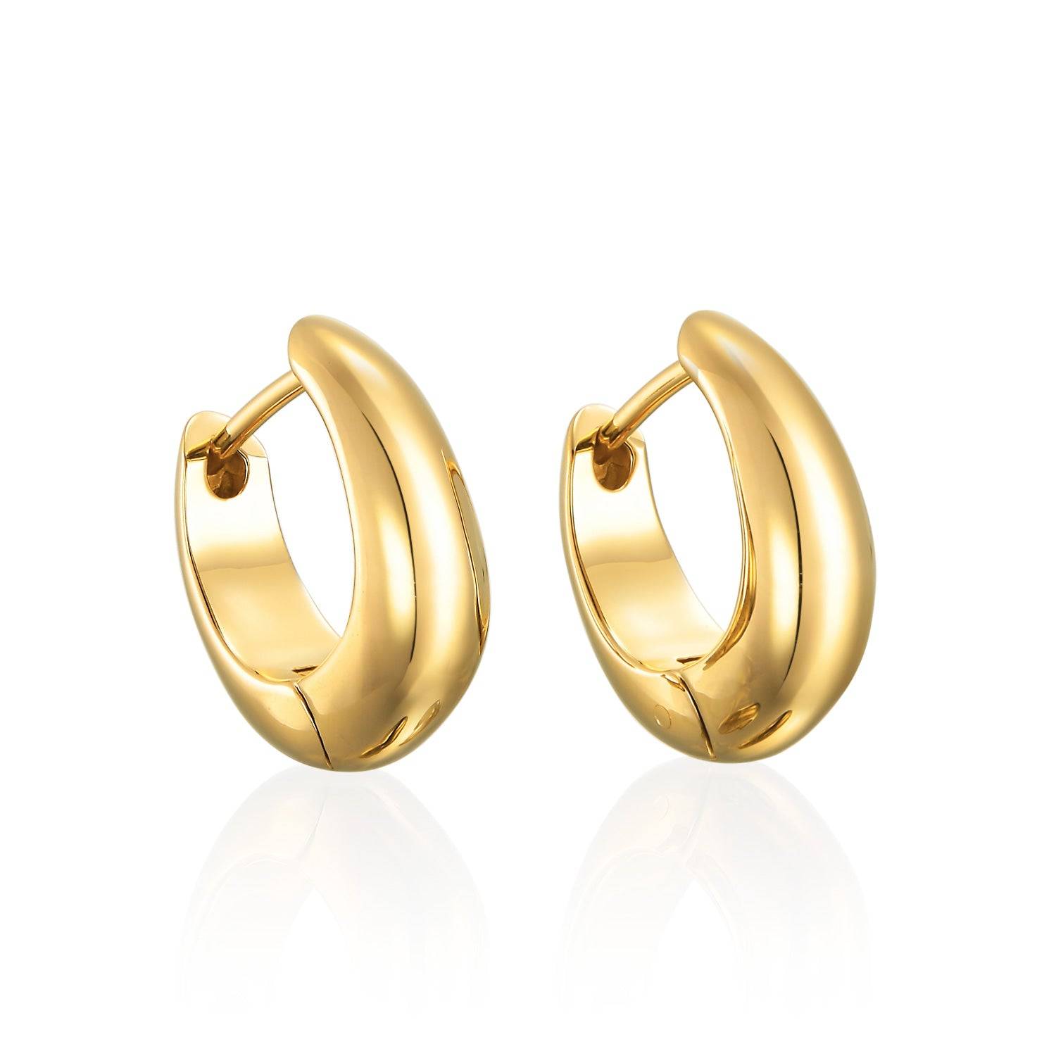 ヒンジドフープピアス ゴールド ペア | 存在感抜群の18Kコーティングキャッチレスピアス