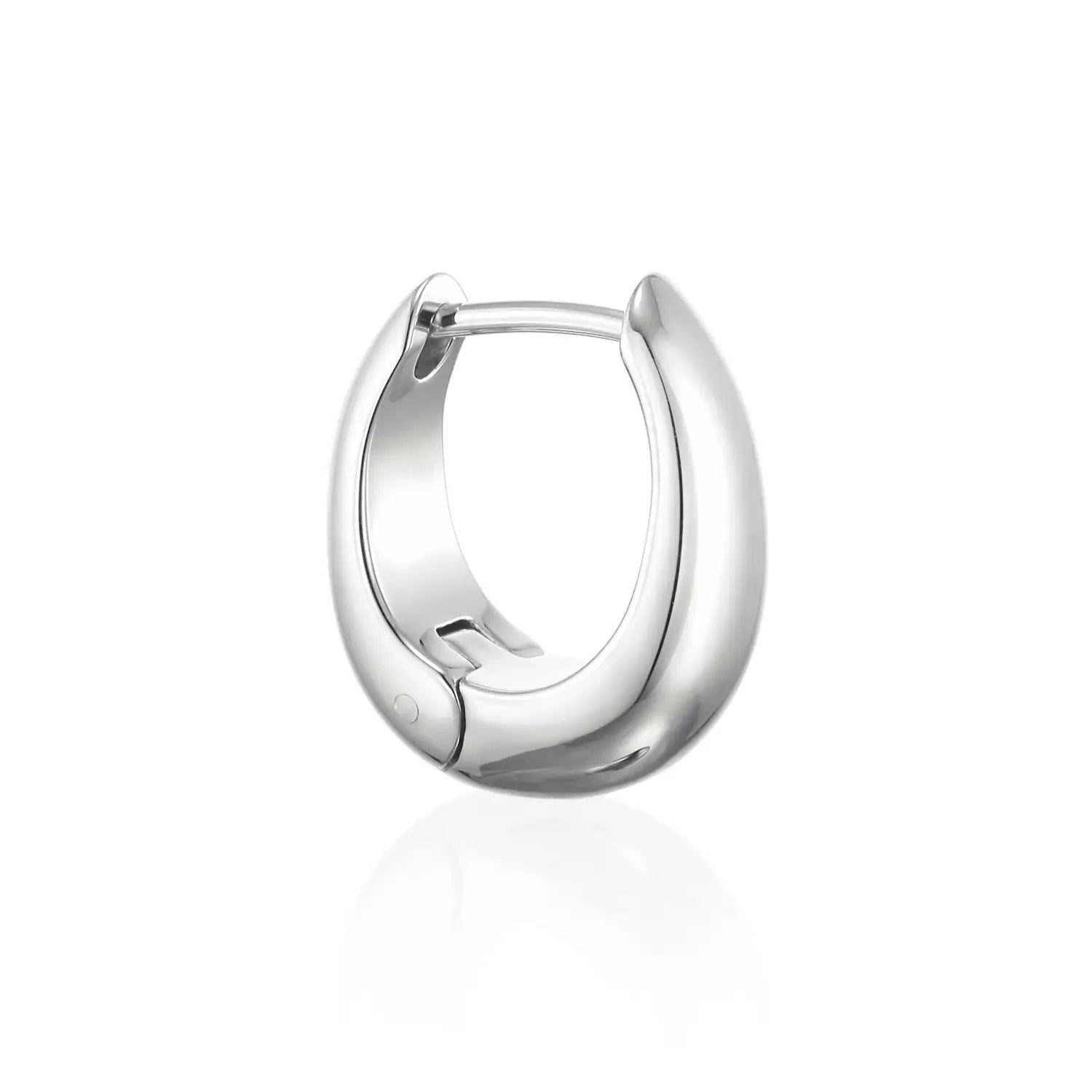 ヒンジドフープピアス シルバー 片耳 | 有機的な曲線美のスターリングシルバーシングルピアス