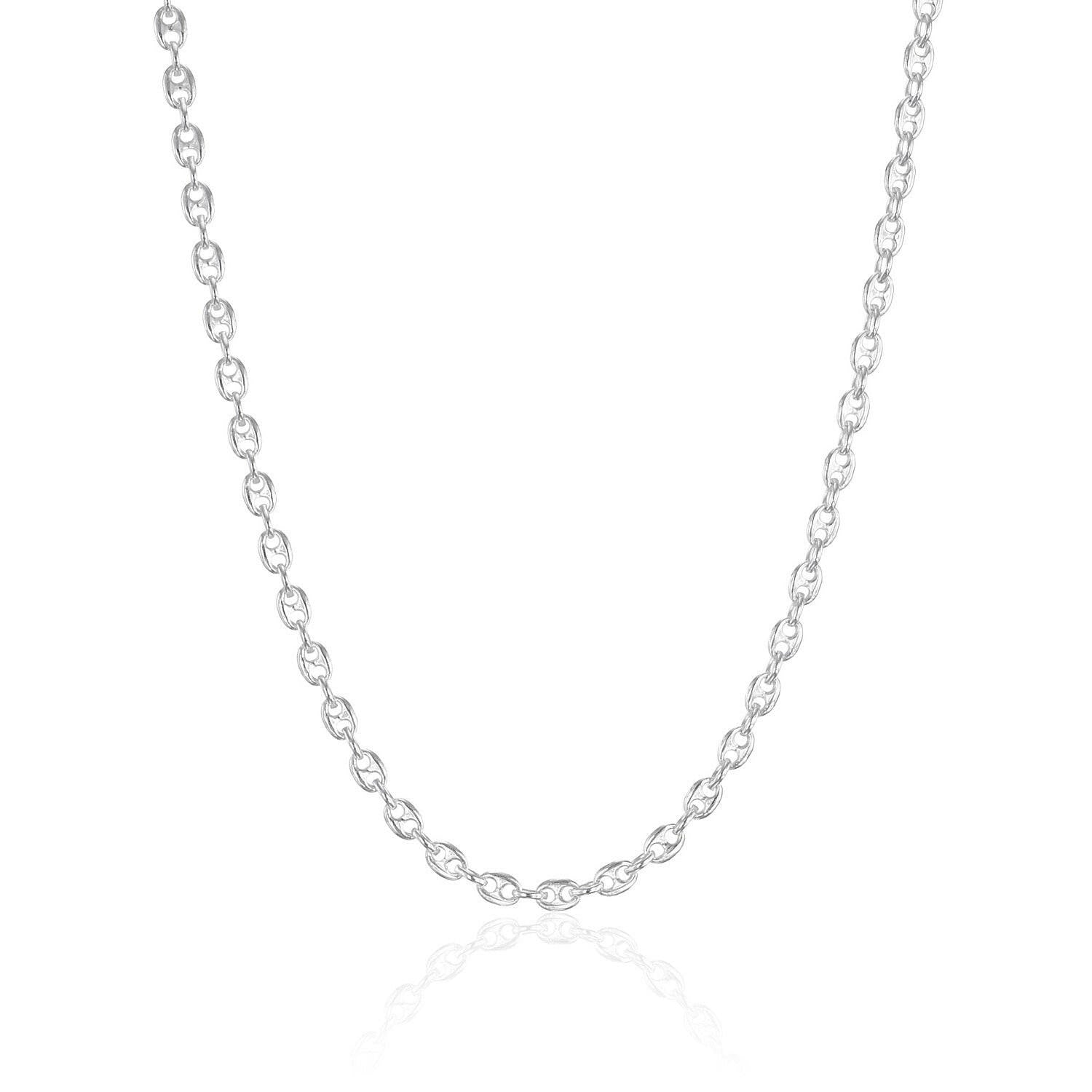 マリーナリンクチェーンネックレス シルバー925 | 中央にバーが入った独特な形状のマリーナチェーン