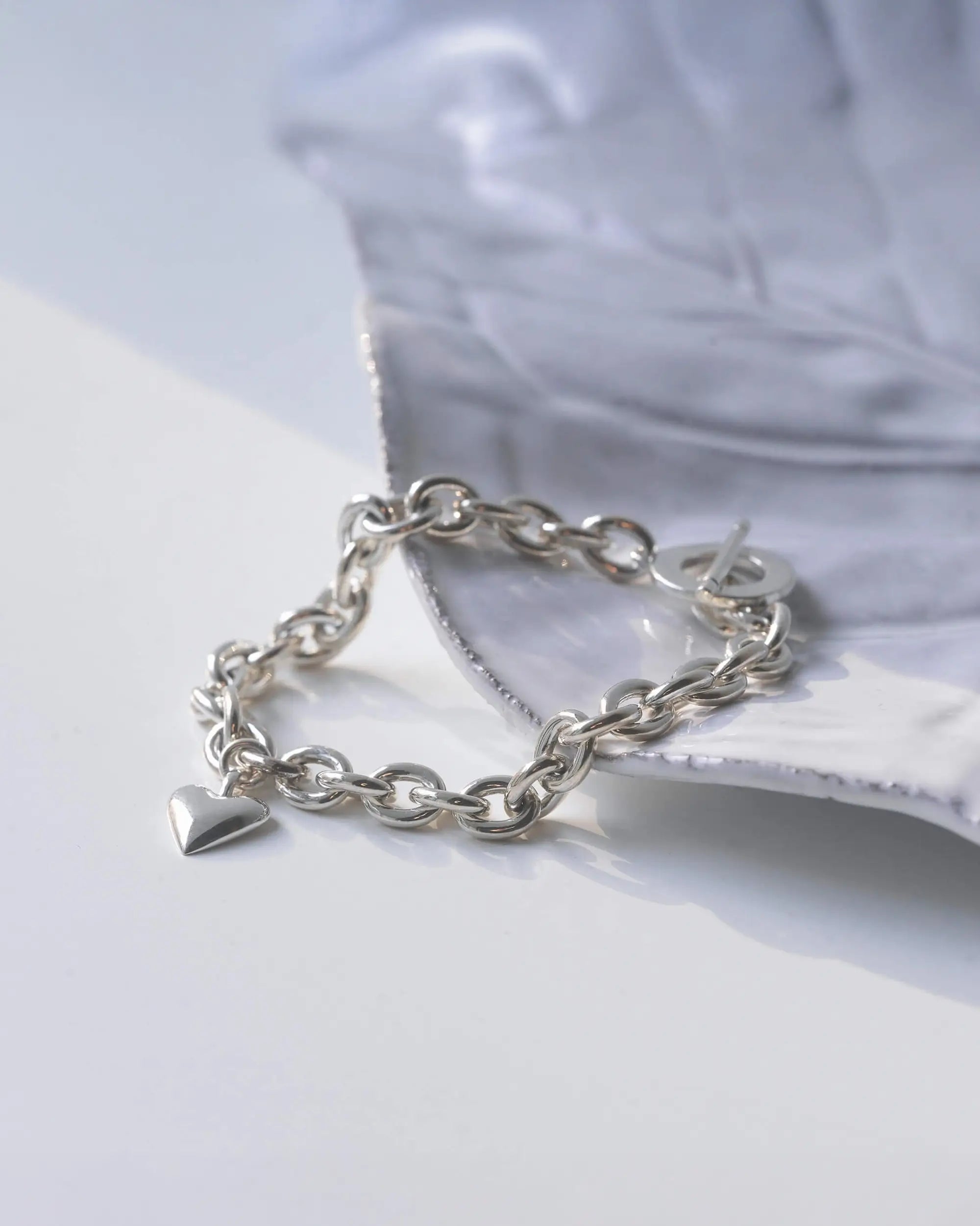オープンハートブレスレット | 甘すぎない大人のシルバー925チェーン