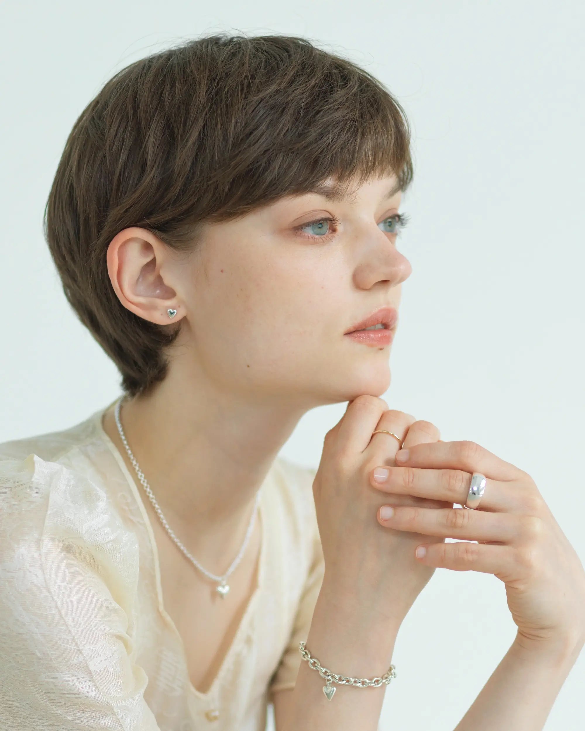 オープンハートブレスレット