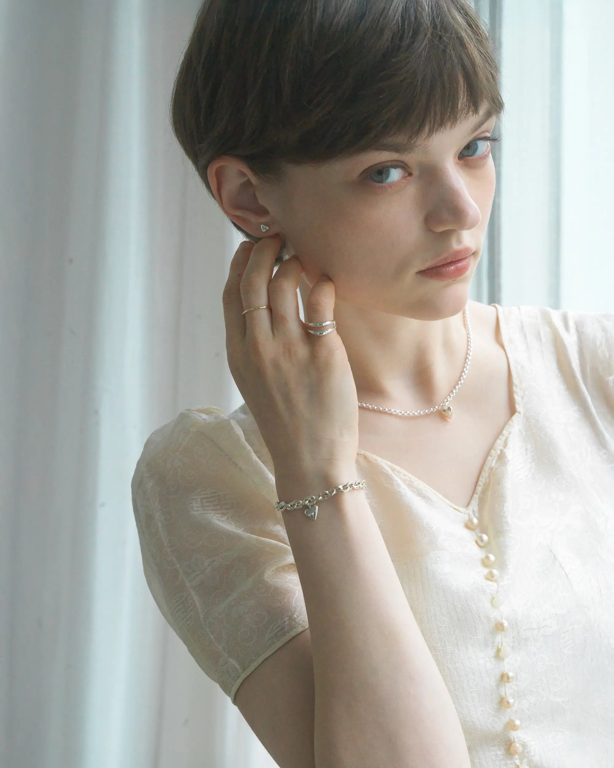 オープンハートブレスレット