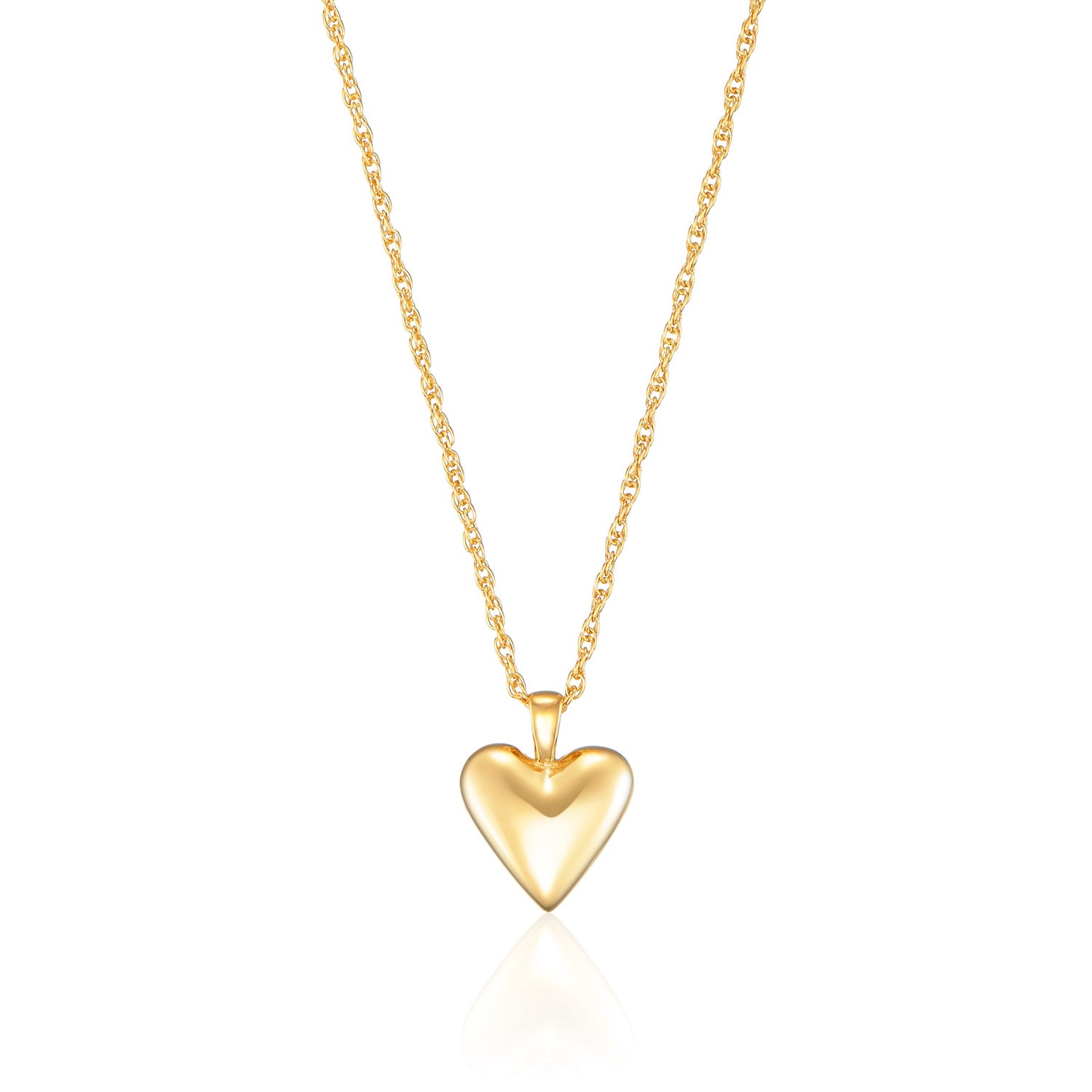 オープンハートネックレス ゴールド 正面 | ギフトにも最適な18Kコーティングのハートネックレス