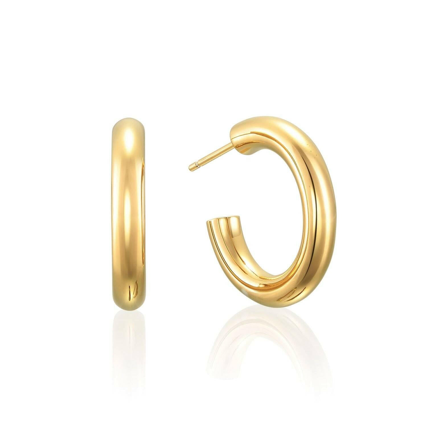 オーバルフープピアス M ゴールド ペア | 18Kコーティングの輝きが美しい大ぶりオーバルピアス