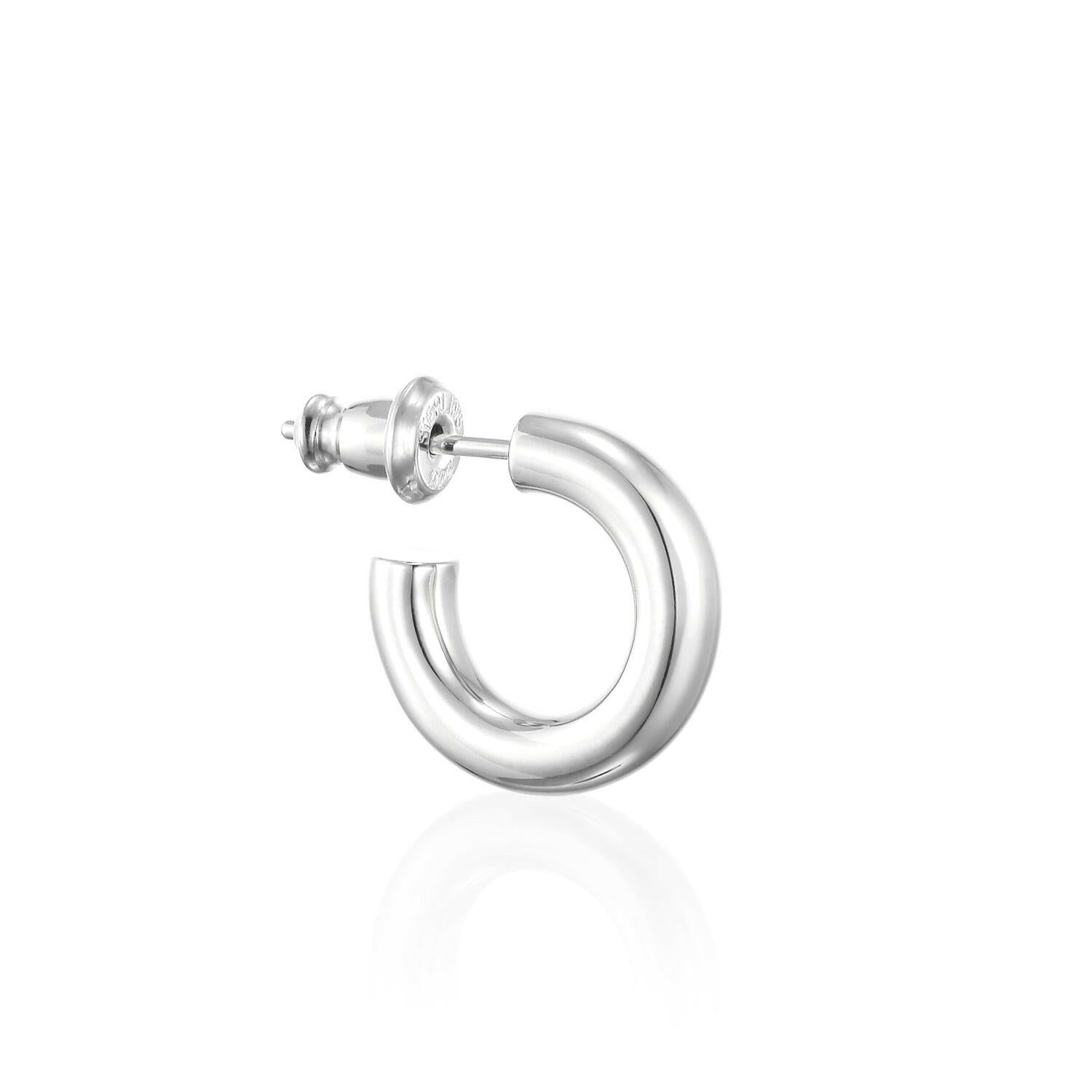 オーバルフープピアス S シルバー 片耳 | スタイリッシュなフォルムのスターリングシルバーシングルピアス