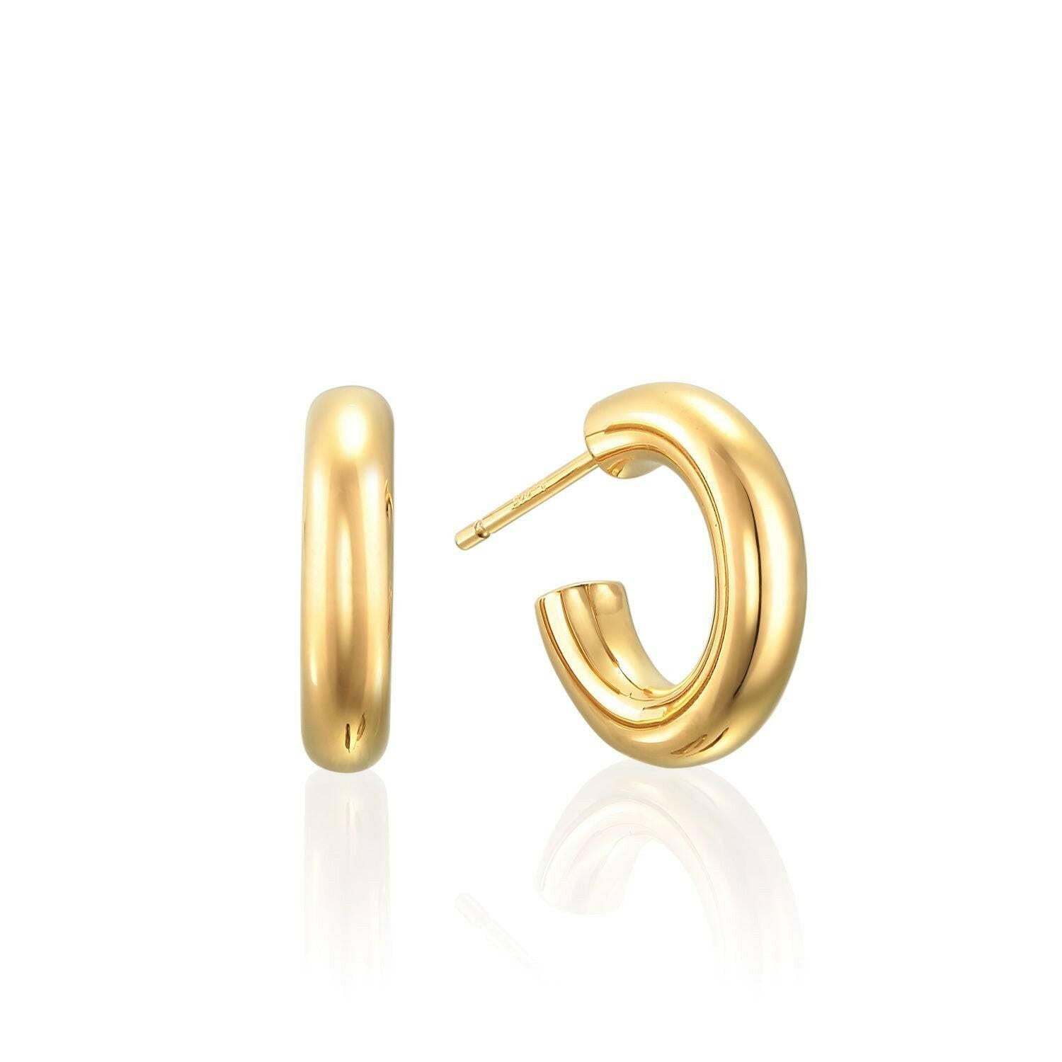 オーバルフープピアス S ゴールド ペア | 18Kコーティングの上品な艶めきが魅力のオーバルピアス