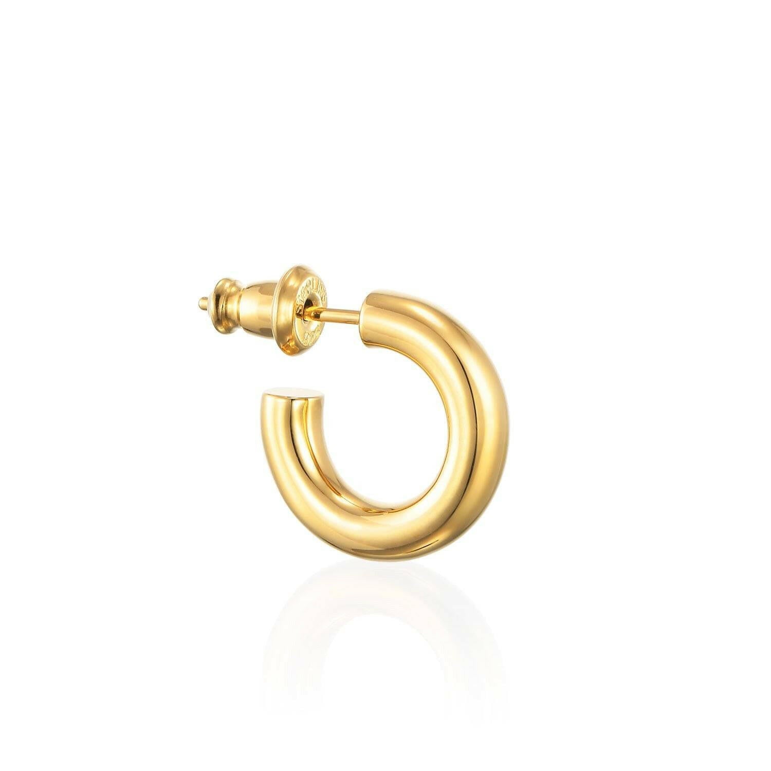 オーバルフープピアス S ゴールド 片耳 | ミニマルで知的な印象の18Kコーティングシングルピアス