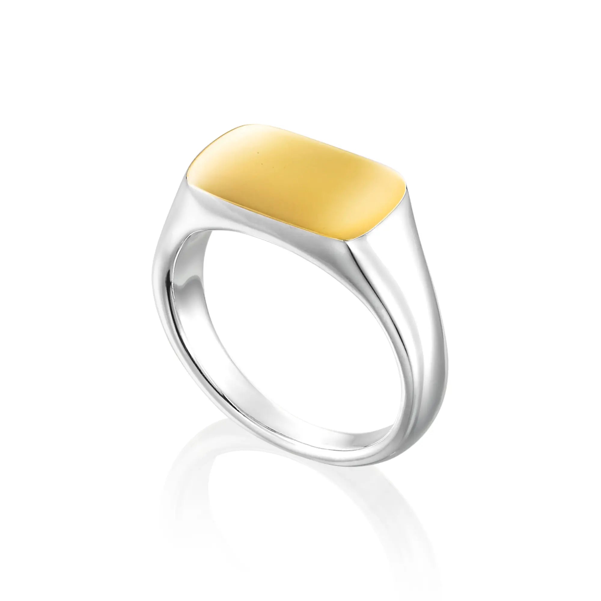 オーバルリング バイカラー 側面 | クラシックな印台リングを再構築したミニマルなフォルム