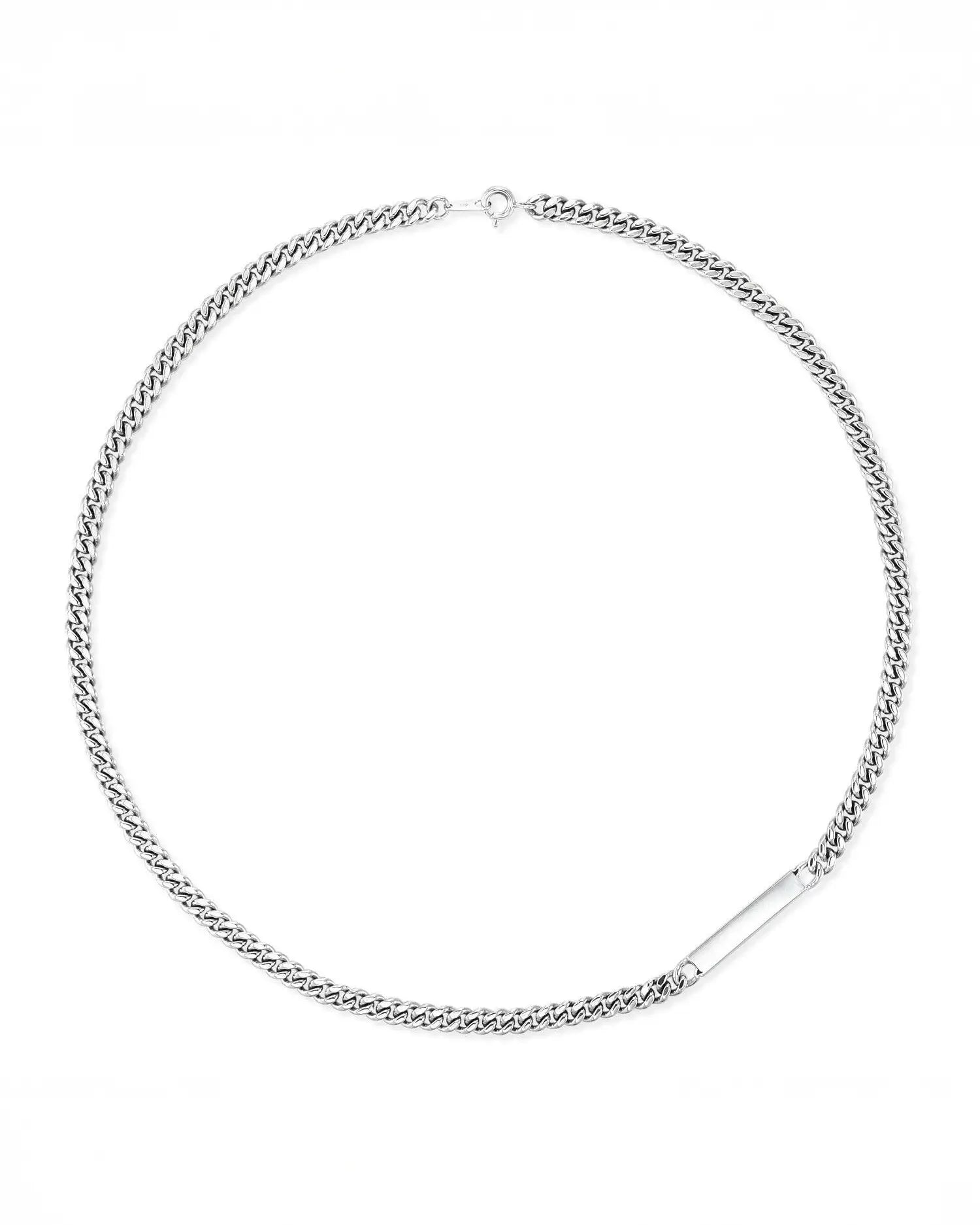 シルバー925 プレートボンズネックレス 商品単体画像 - 卓越したクラフトマンシップで仕上げた滑らかなエッジの喜平チェーン