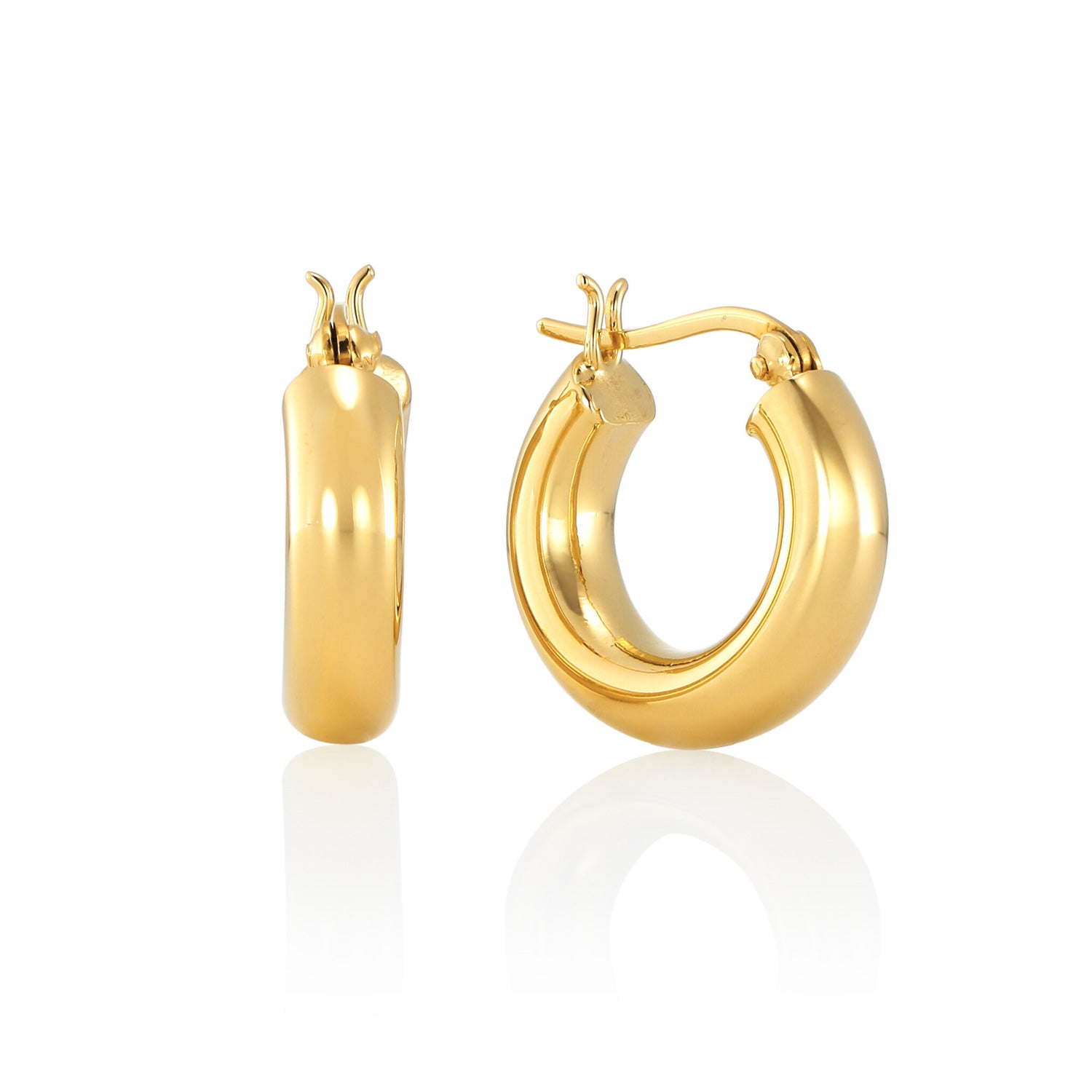 プランプフープピアス ゴールド ペア | 18Kコーティングの上品な輝きが魅力のボリュームピアス