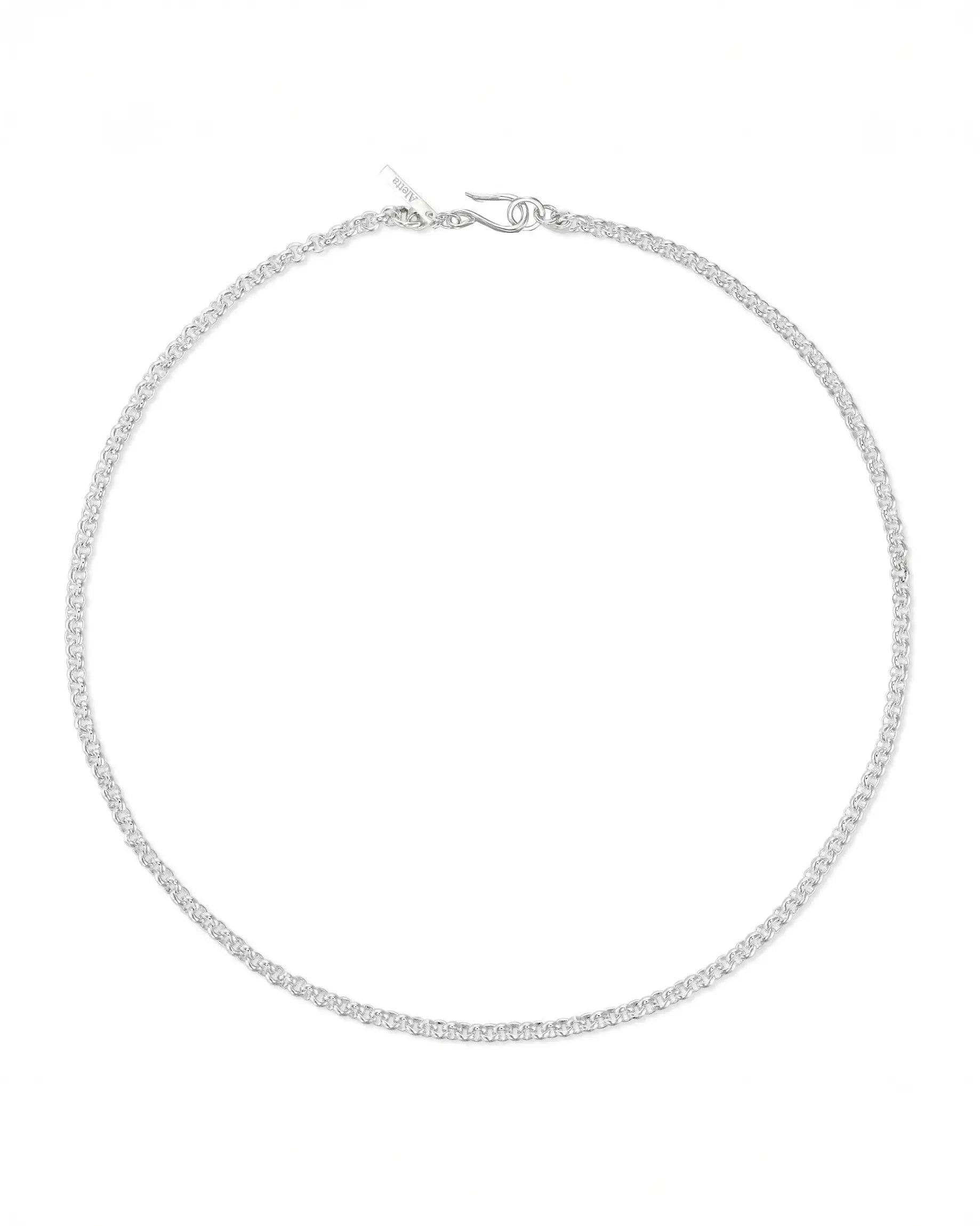 リカランスチェーンネックレス(シルバー)商品単体画像 - オリジナルエンドパーツ付きの全体像