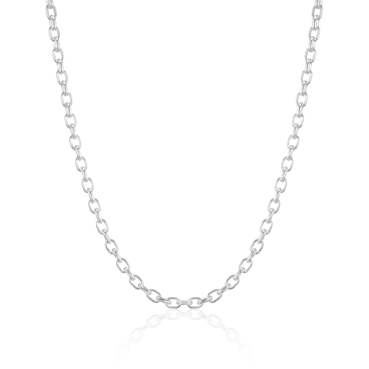 ロロチェーンネックレス シルバー925 置き画 | 丸い甲丸パーツが連なる立体的なチェーン全体