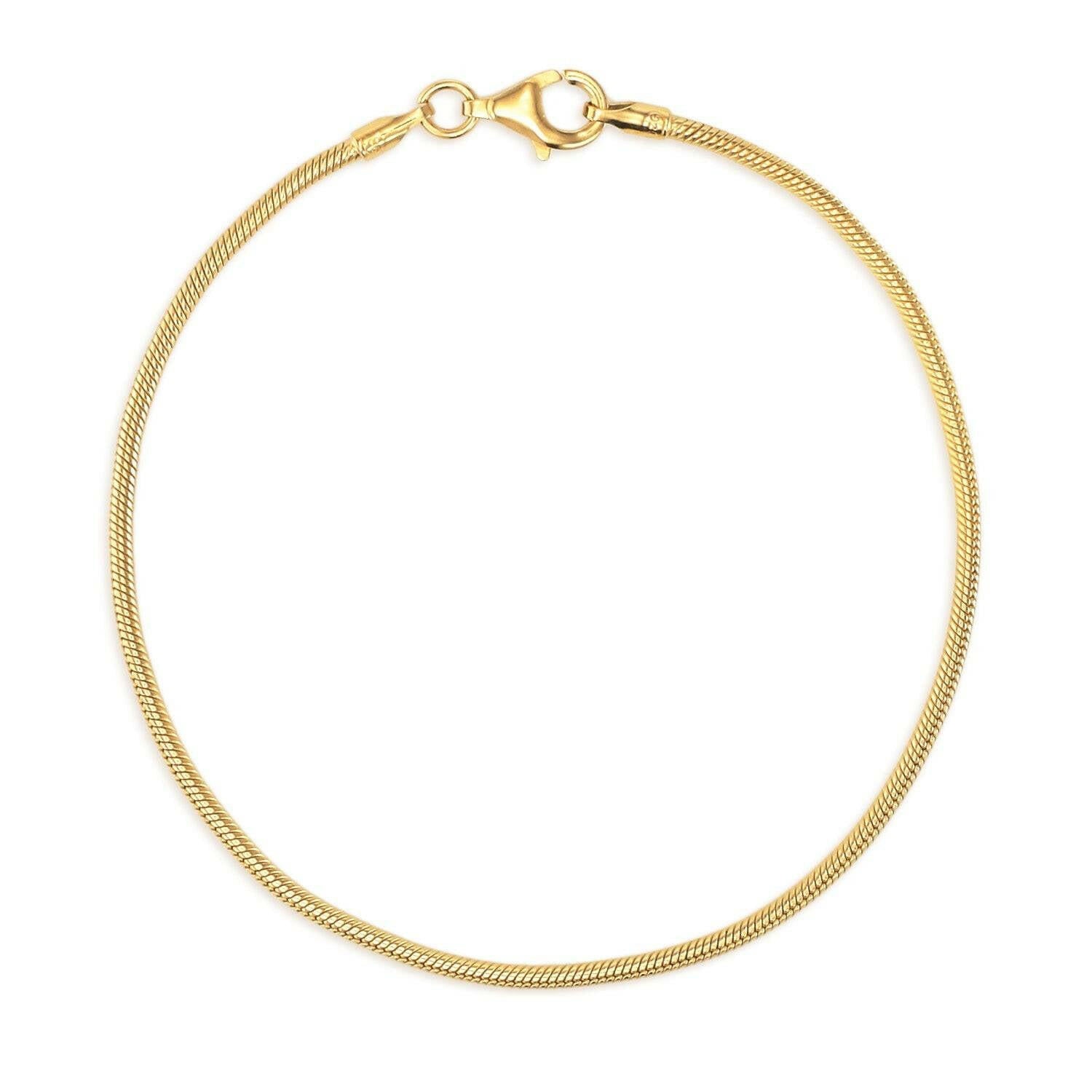 ラウンドスネークブレスレット ゴールド 全体 | 18Kコーティングを施した高級感のあるスネークチェーン
