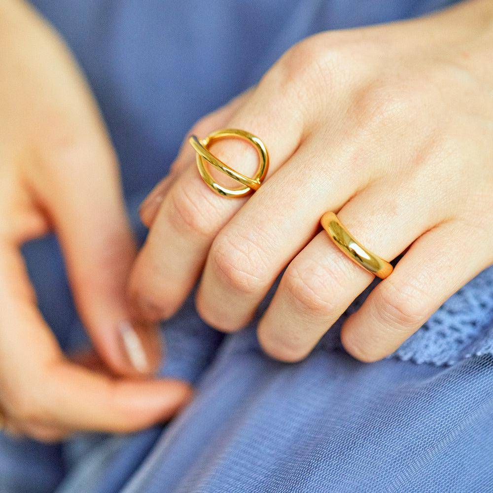 スムースカーブリング 指輪 おしゃれ 人差し指 人気 シンプル つけっぱなし 錆びない シルバー925 18金 K18コーティング メンズ レディース ペア リング シルバーアクセサリーブランド 重ね付け