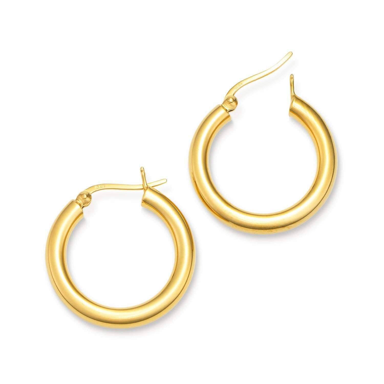 スムースフープピアス ゴールド 側面 | シンプルを極めた洗練デザインのゴールドスタッドピアス