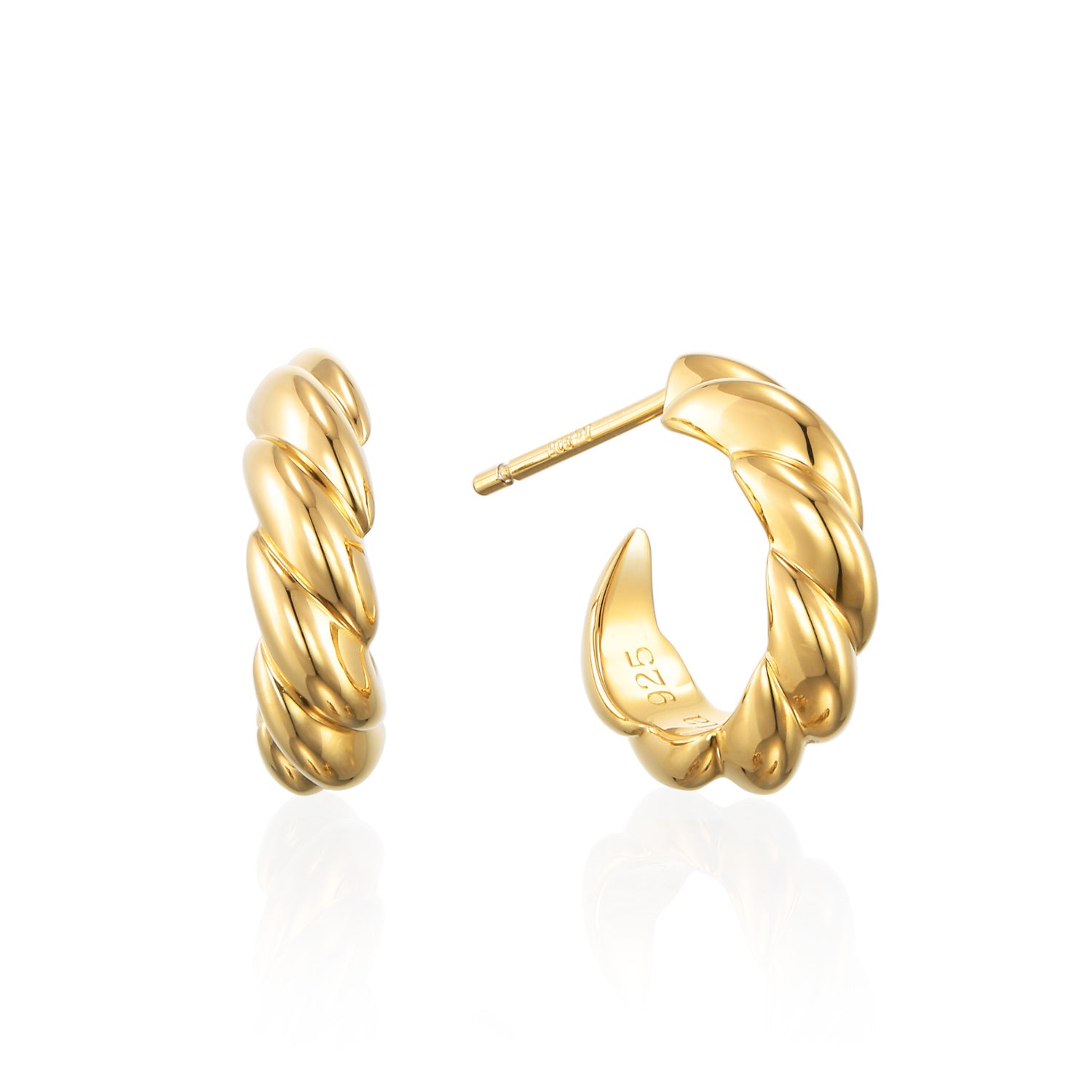 ウェーブフープピアス M ゴールド ペア | リッチな輝きを放つ18Kコーティングのツイストフープ