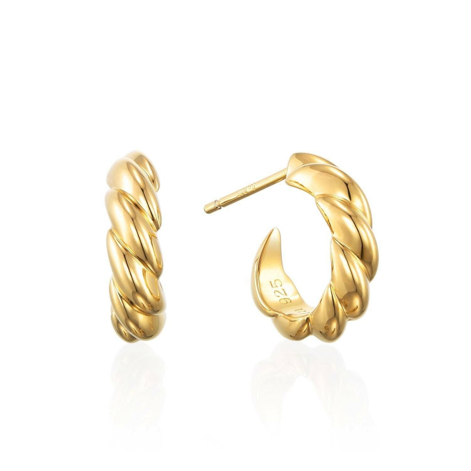 ウェーブフープピアス S ゴールド ペア | 18Kコーティングの上品な艶めきが魅力のウェーブピアス