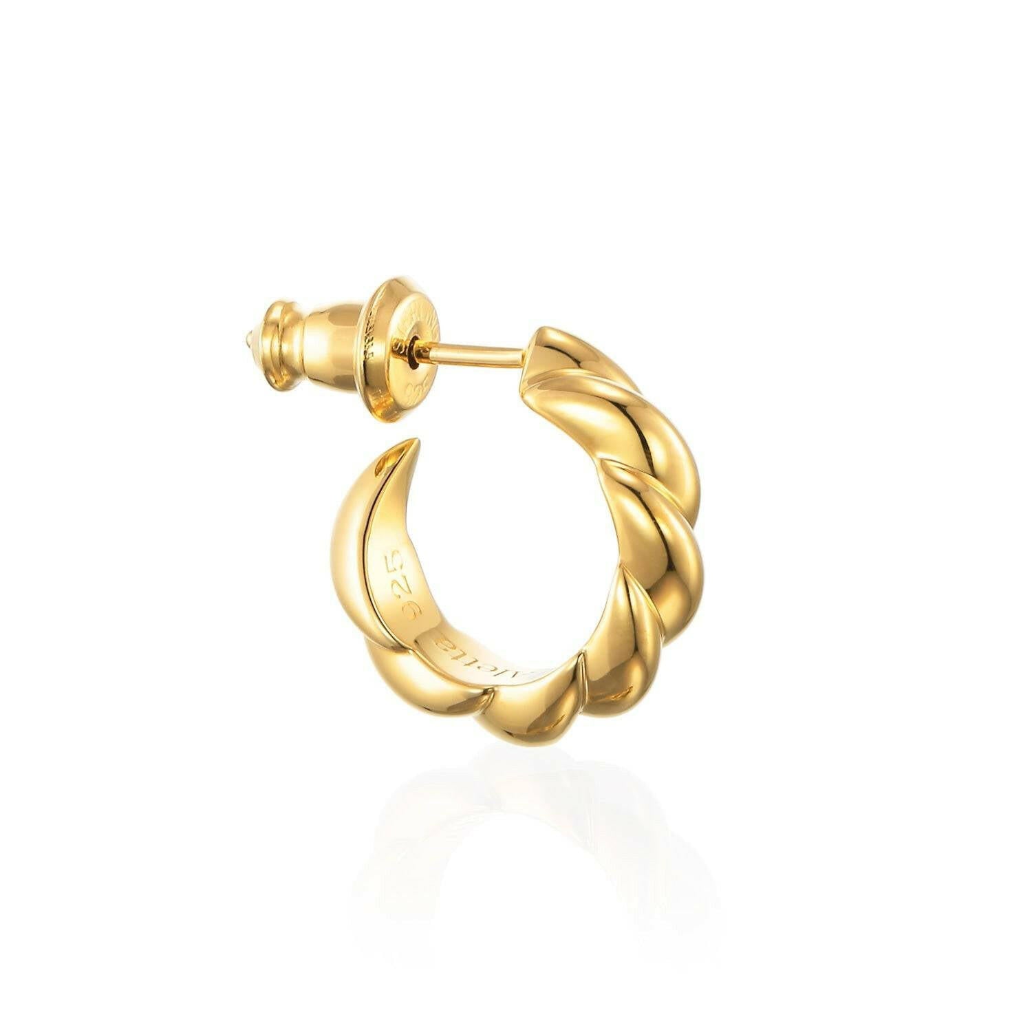ウェーブフープピアス S ゴールド 片耳 | さりげない個性を演出するツイストデザインのシングルピアス