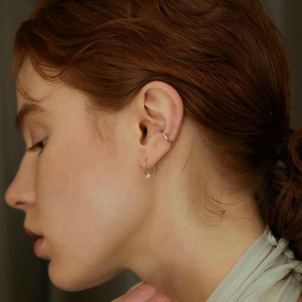 10Kゴールド アコヤパールピアス.