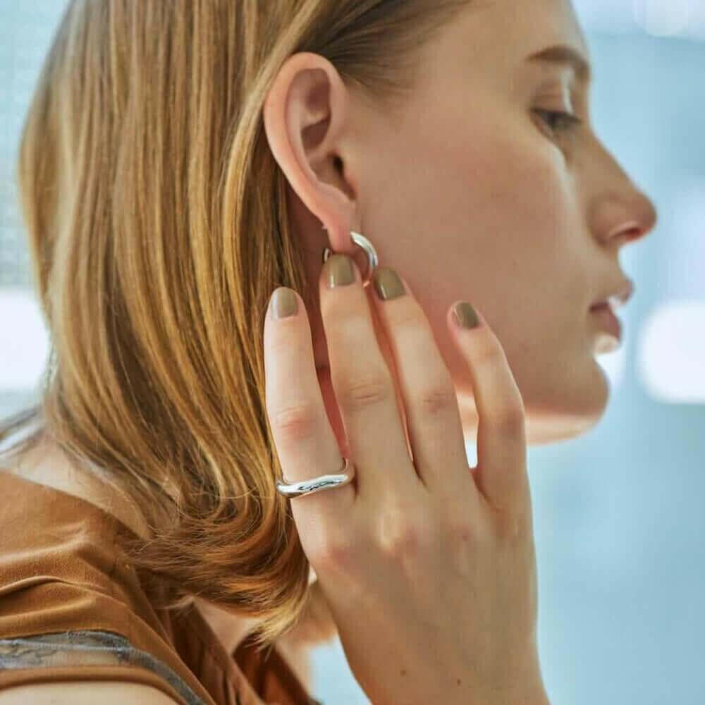 クラウドウェーブリング 指輪 おしゃれ 人差し指 人気 シンプル つけっぱなし 錆びない シルバー925 18金 K18コーティング 太め 指輪 メンズ レディース ペア リング シルバーアクセサリーブランド