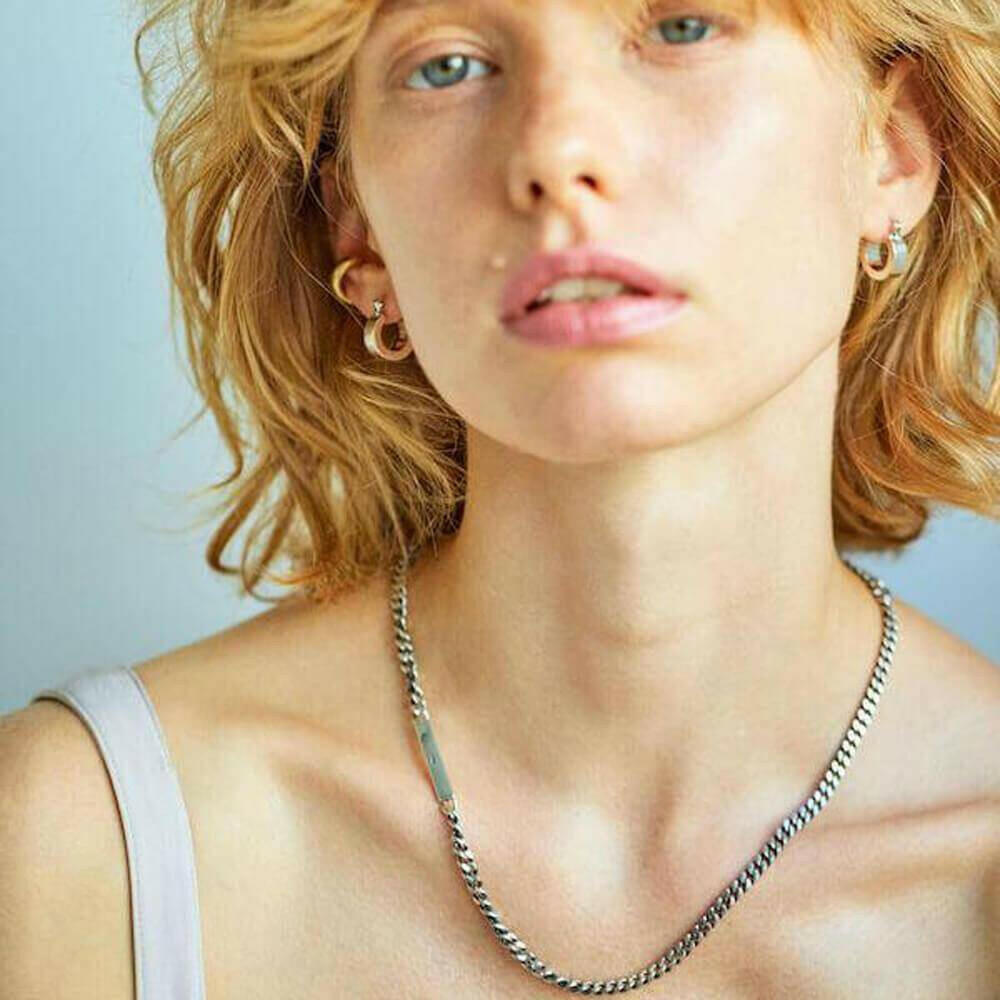 プレートボンズネックレス シルバー925 | ジェンダーレスに楽しめる程よいボリューム感のチェーン