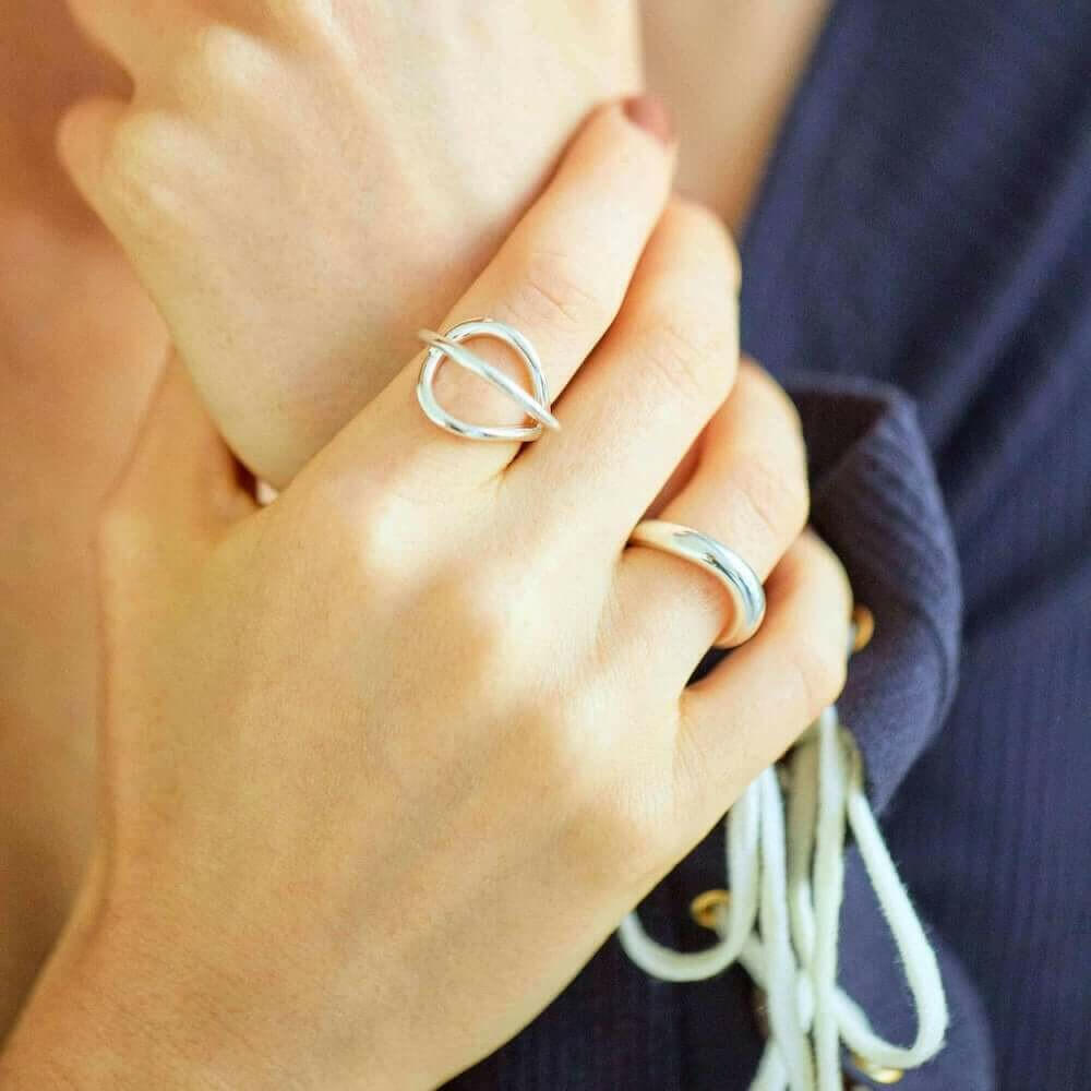 スムースカーブリング 指輪 おしゃれ 人差し指 人気 シンプル つけっぱなし 錆びない シルバー925 18金 K18コーティング メンズ レディース ペア リング シルバーアクセサリーブランド 重ね付け
