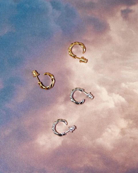 ウェーブフープピアス S l シルバーアクセサリーブランド Aletta