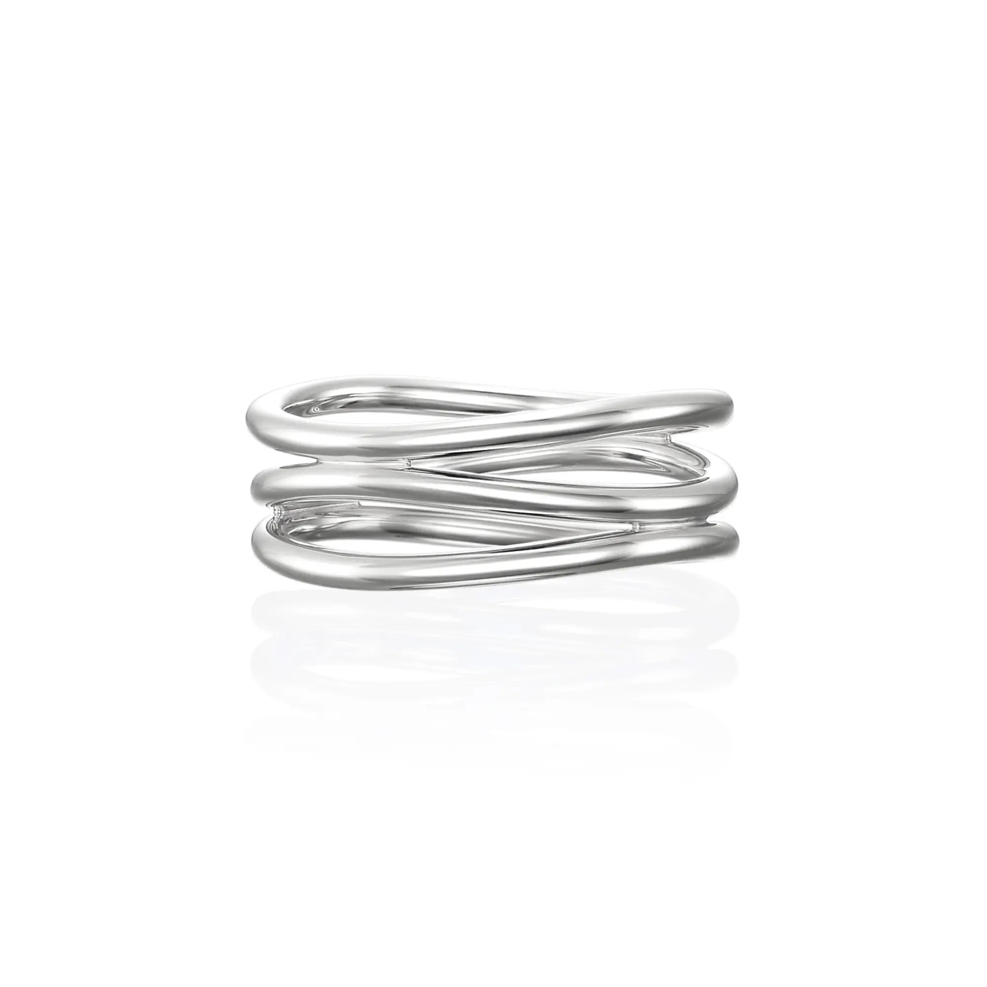3ロウウェーブリング シルバー 側面 | シルバー925を贅沢に使用した重厚感のあるフォルム