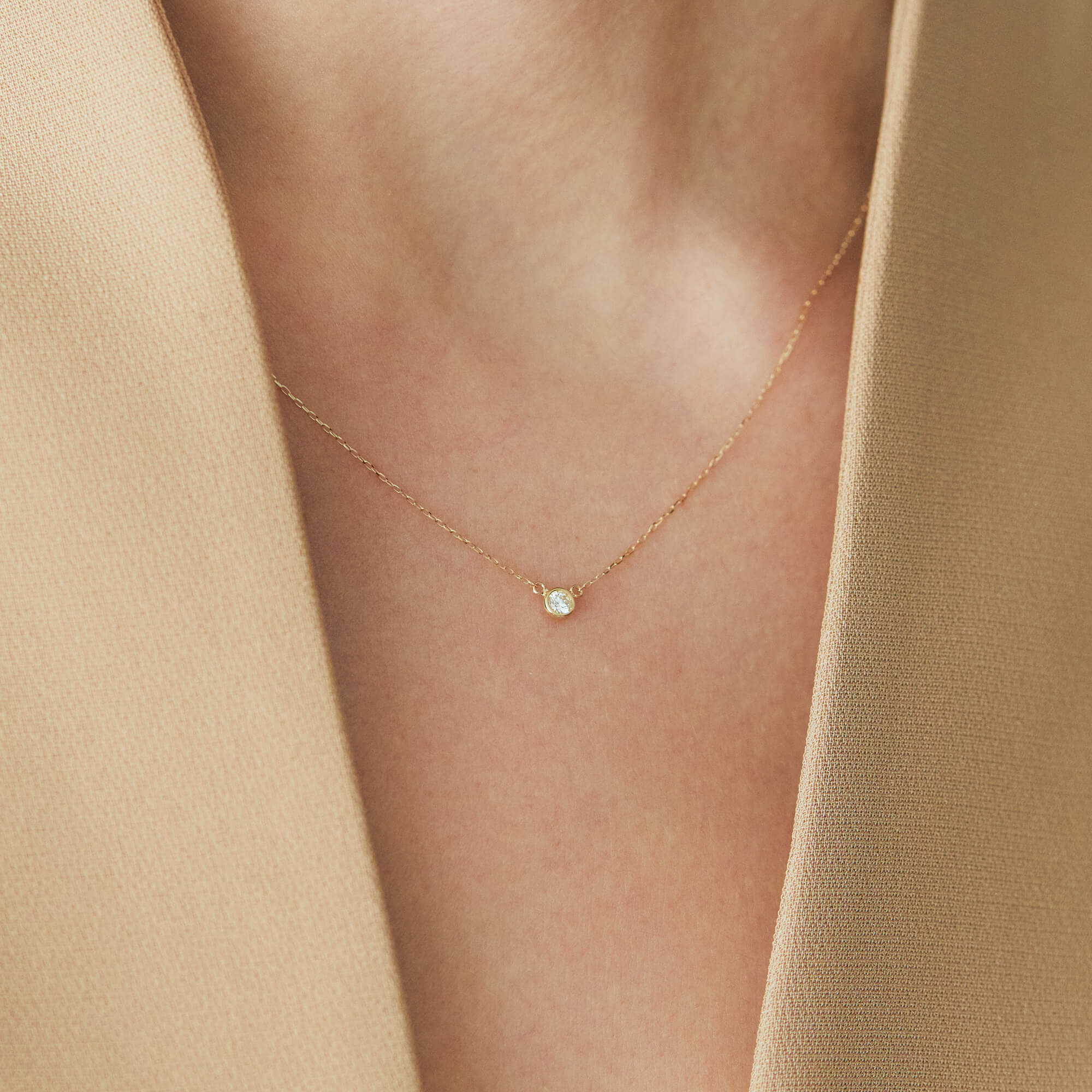 10Kゴールド プティネックレス ダイヤモンド | Aletta Jewelry
