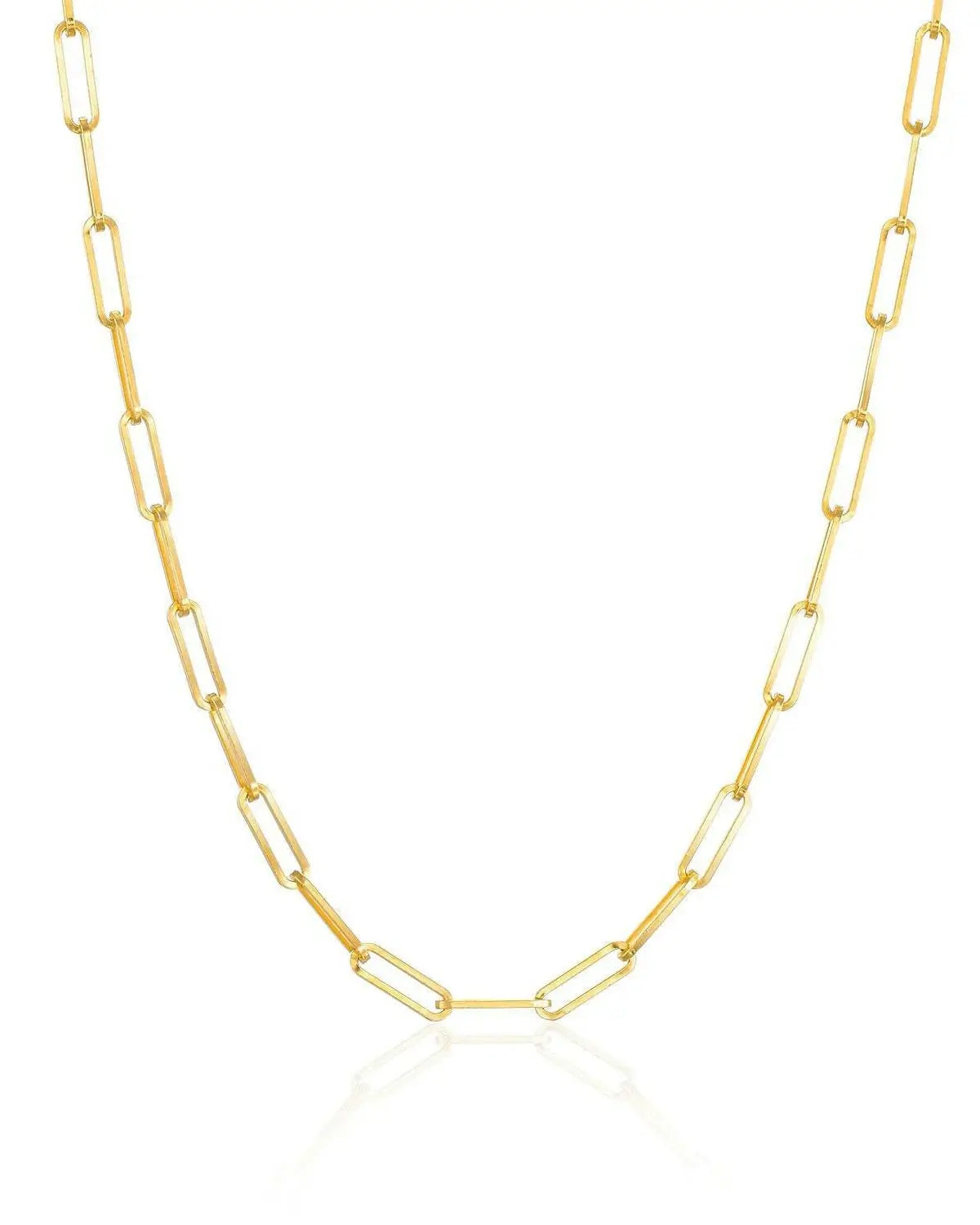 18Kコーティング フラットチェーンネックレス（ゴールド）商品単体画像 - 変色しにくく美しい輝きを長く保つ厚みのあるコーティング