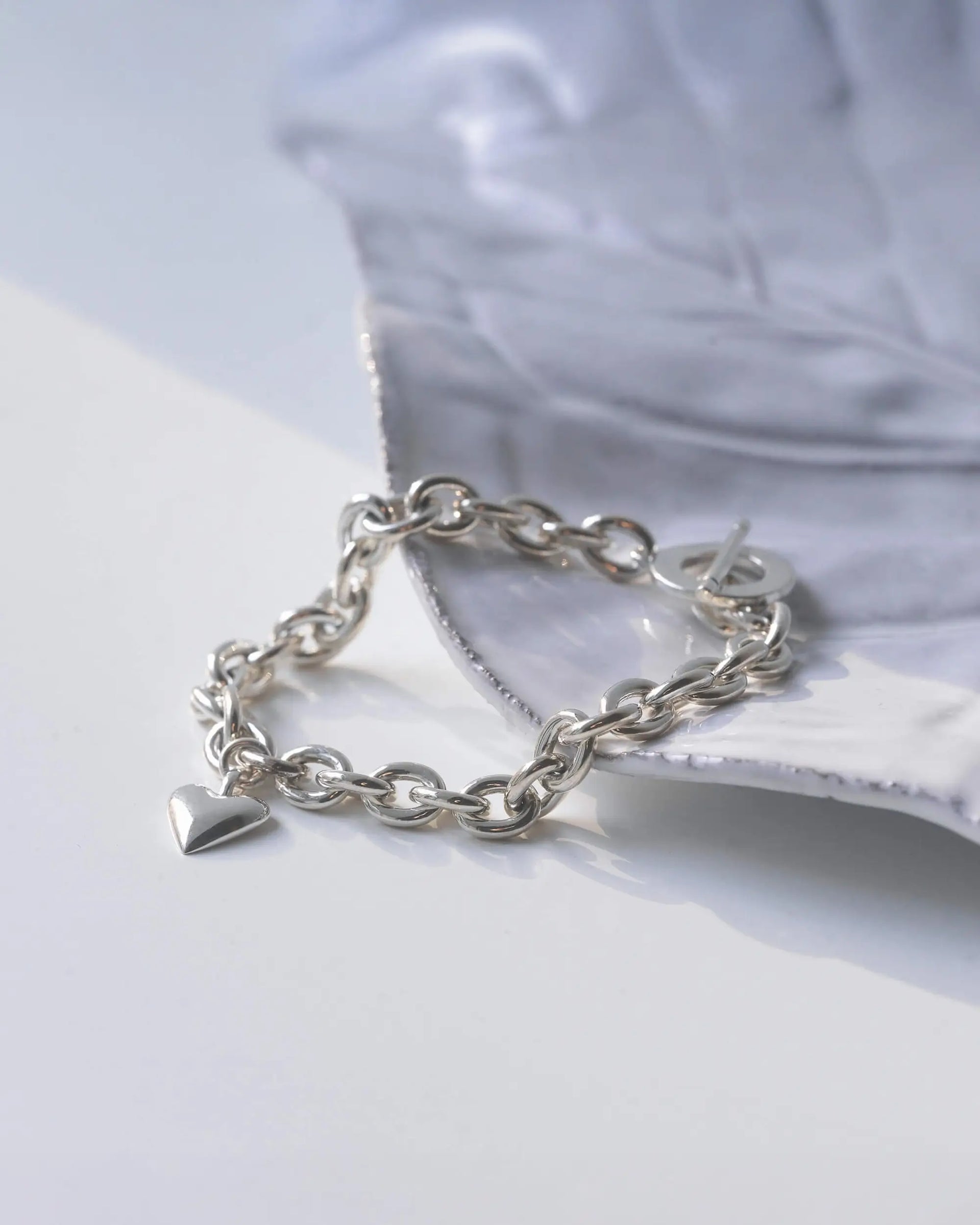 オープンハートブレスレット | 甘すぎない大人のシルバー925チェーン